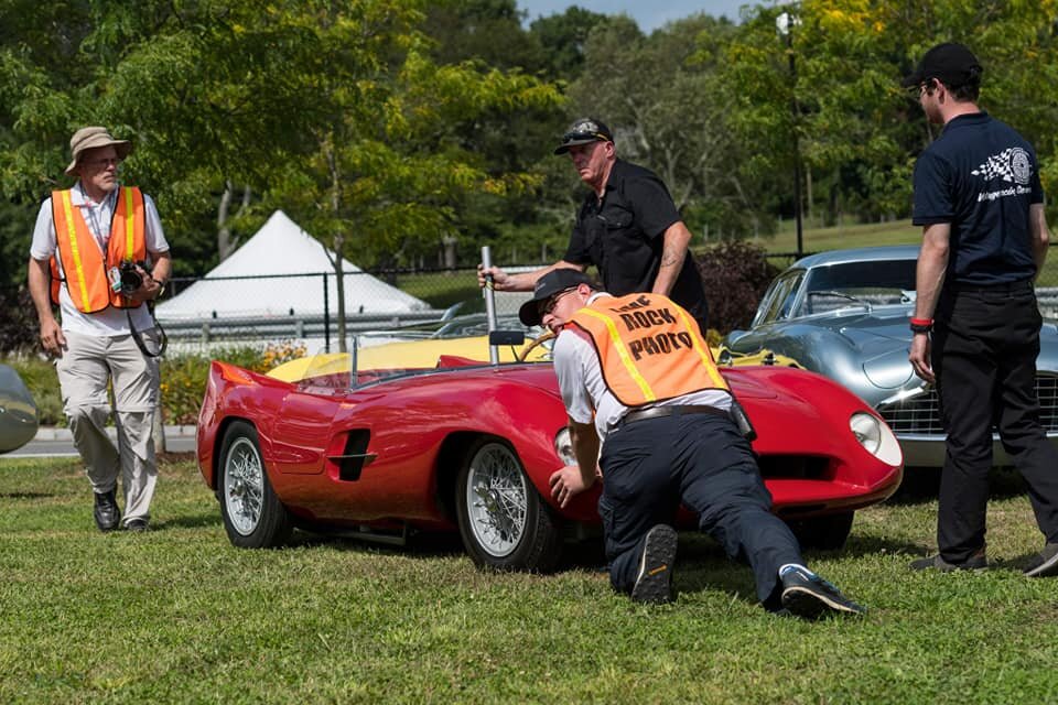  Pushing the Stanguellini in place. photo by: Joshua Sweeney | Shoot For Details 