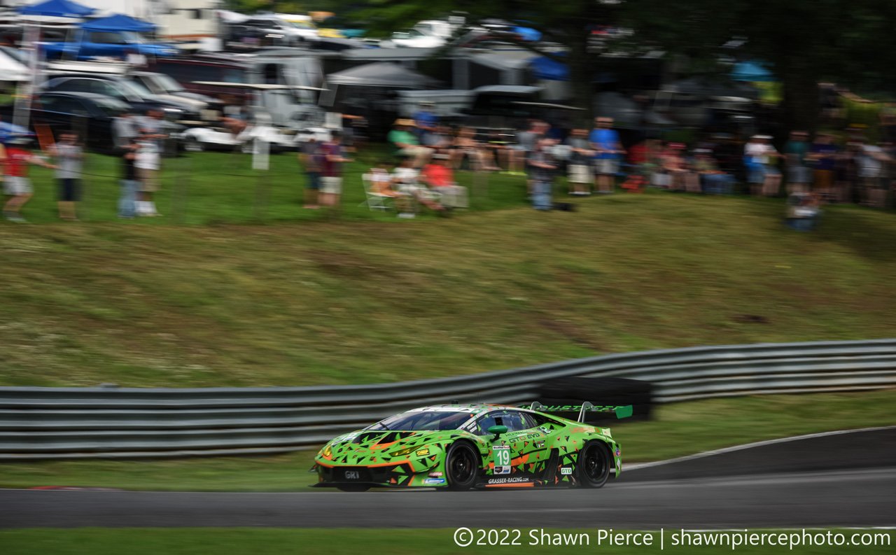  This is a unique angle at Lime Rock Park because IMSA uses the Alternate Uphill configuration which gets them much closer to the fans in the camping area.  