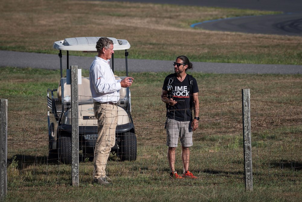 LRP CEO Dicky Regal and IT guru Ian taking in the drifting in West Bend. 