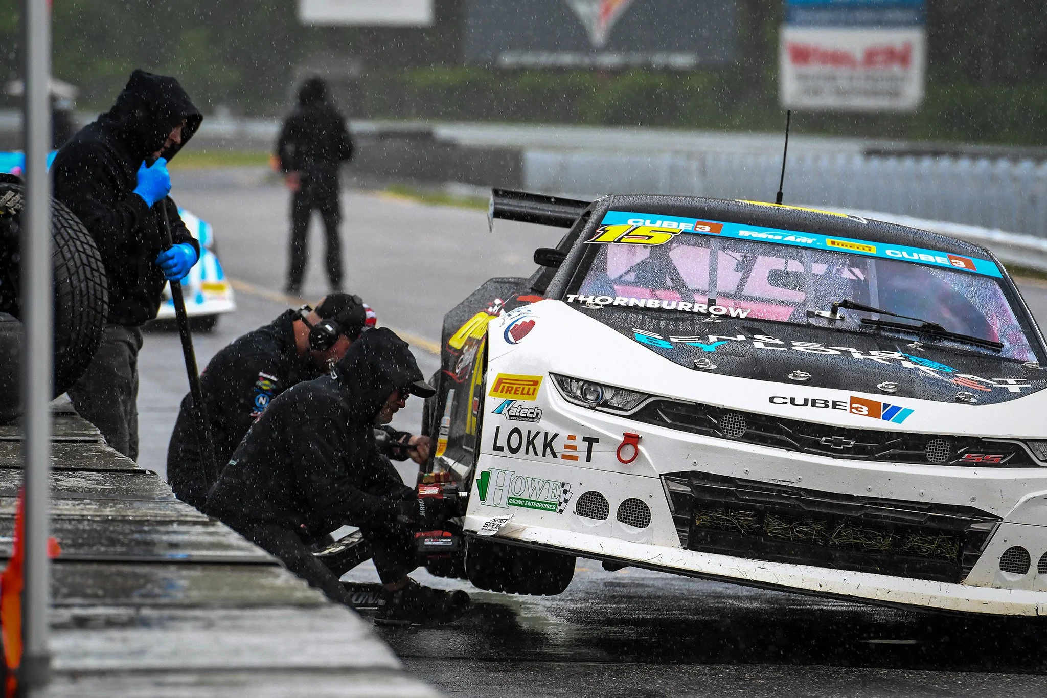  It rained pretty hard for the second half of the race on Saturday.  