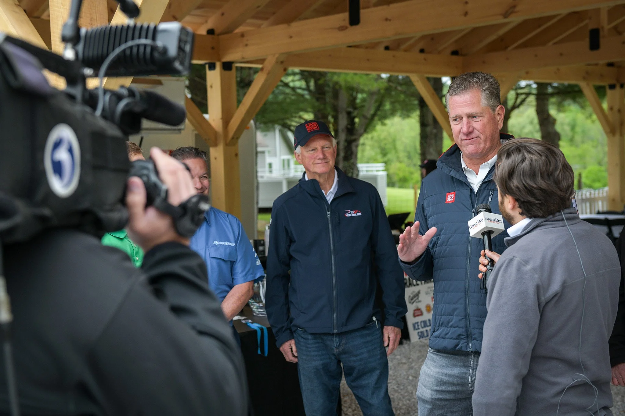  Lime Rock officially opened the new Pavilion overlooking the spectator hillside. Channel 3 was there for the ribbon cutting.  