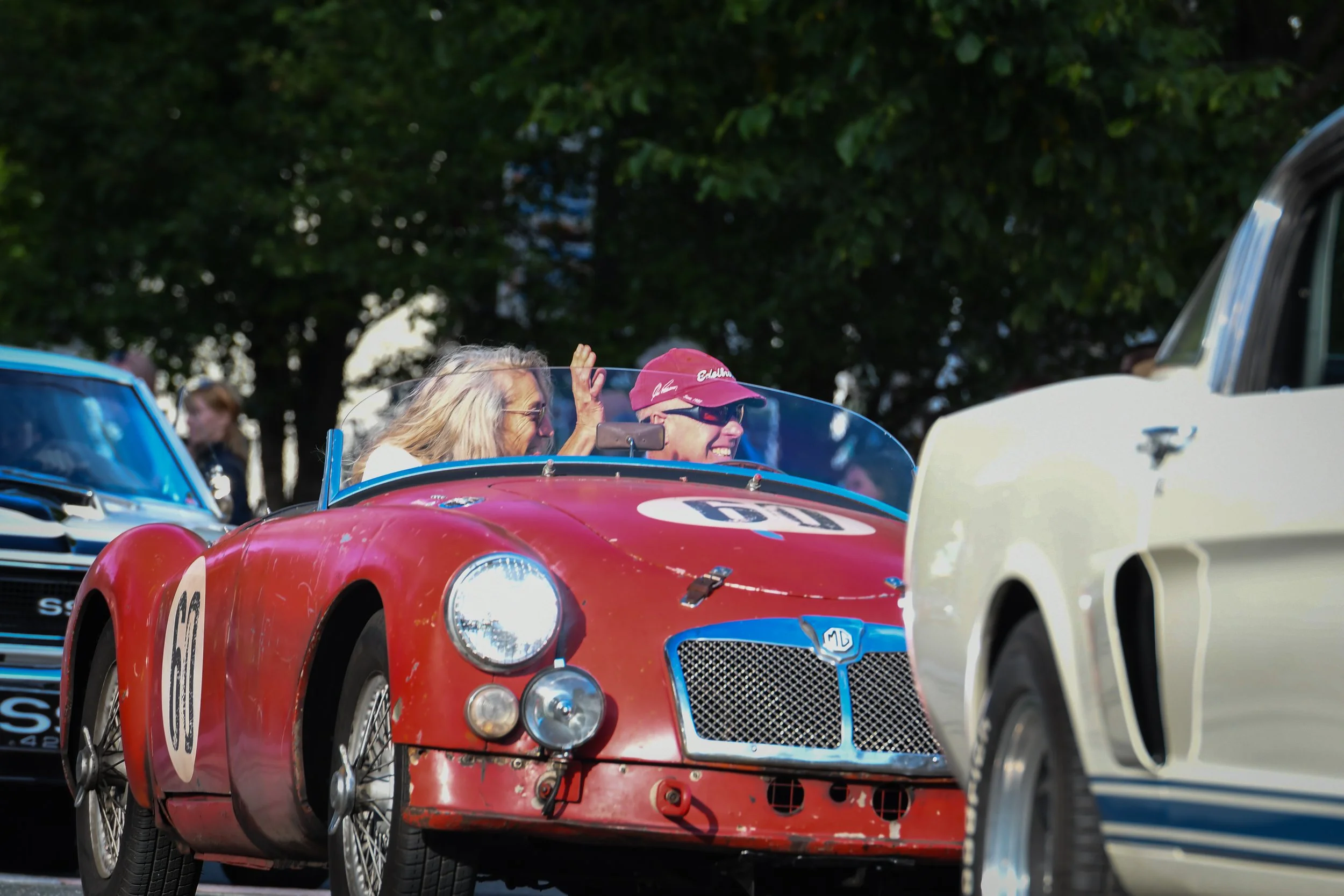  There’s always lots of smiles and waves when the parade cars arrive in Falls Village.  