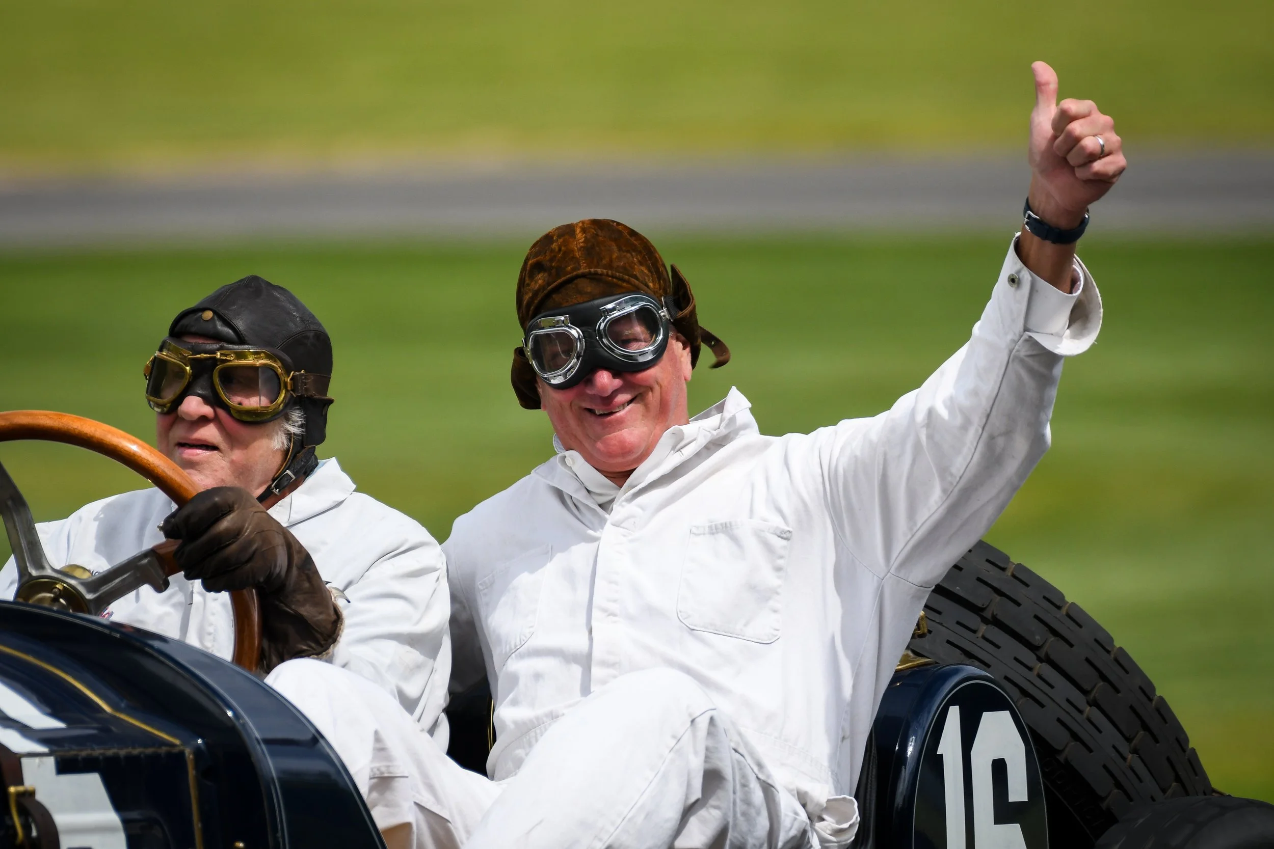  LRP President Dicky Regal saw me trackside as he went by and threw me a huge smile and a big thumbs up during his ride in one of the Ragtime Racers.  
