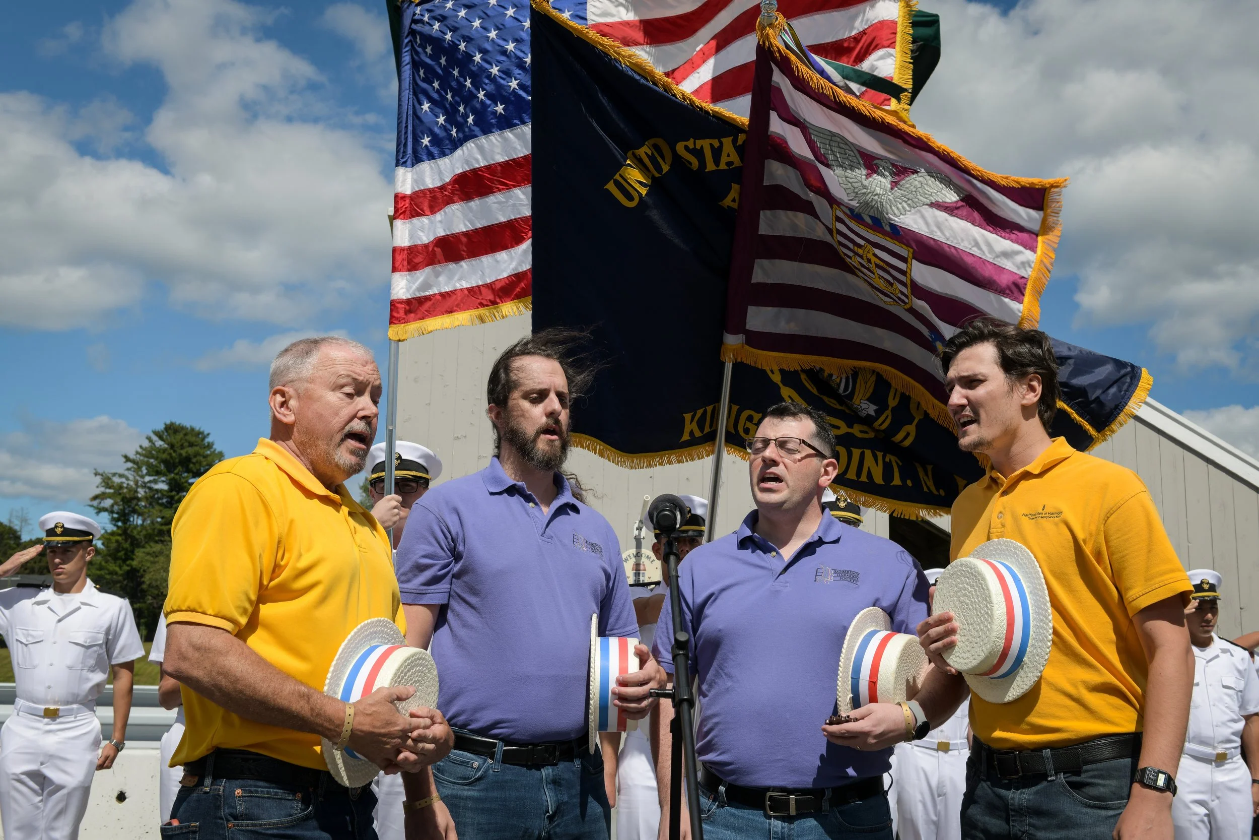  The barbershop quartet singing the National Anthem.  