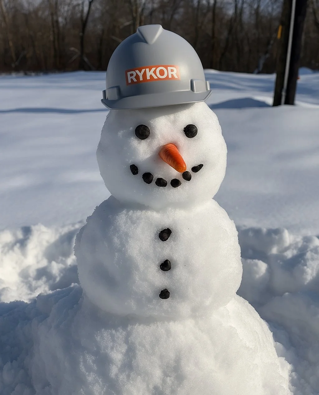 Our newest hire says he&rsquo;ll be here until&hellip; well&hellip; whenever the sun comes out. ☀️⛄️⁠
⁠
#rykor #rycorcivil #construction