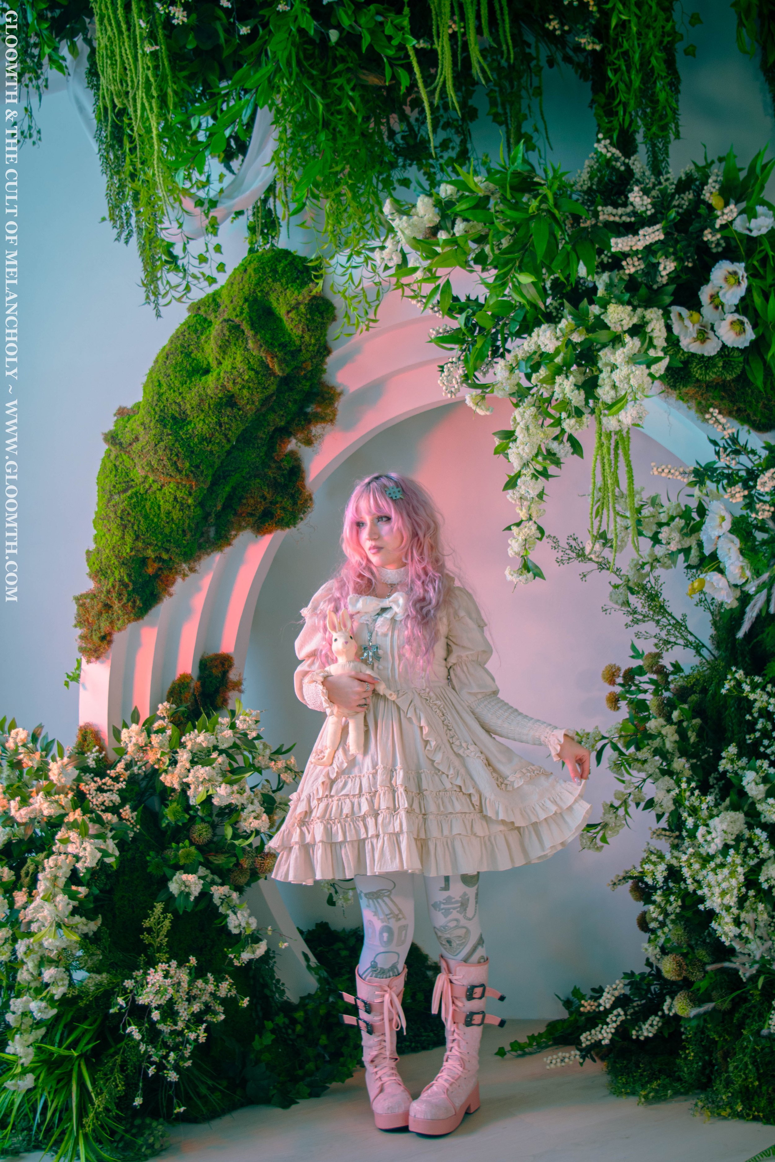 "Ossuary" Raw Cotton Gauze Gothic Dress