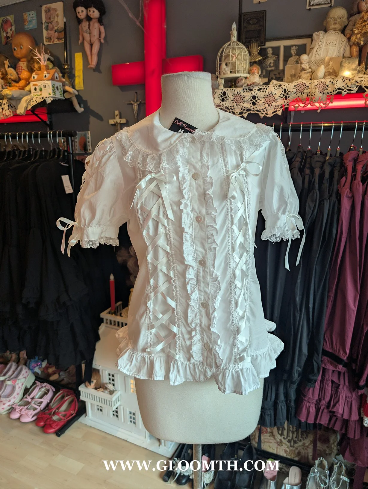 Angelic Pretty Lace Up White Blouse Size S/M