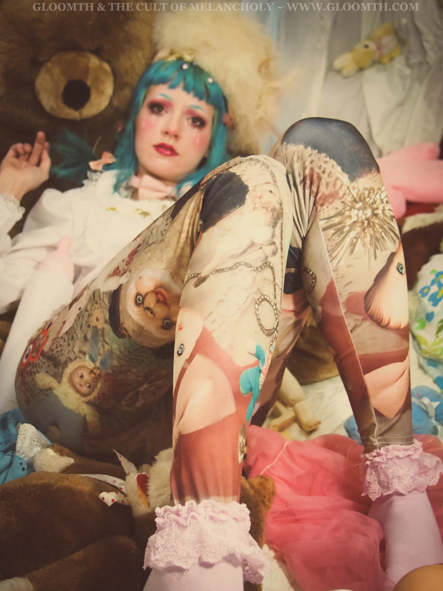 vintage toys and dolls print leggings or tights plus size