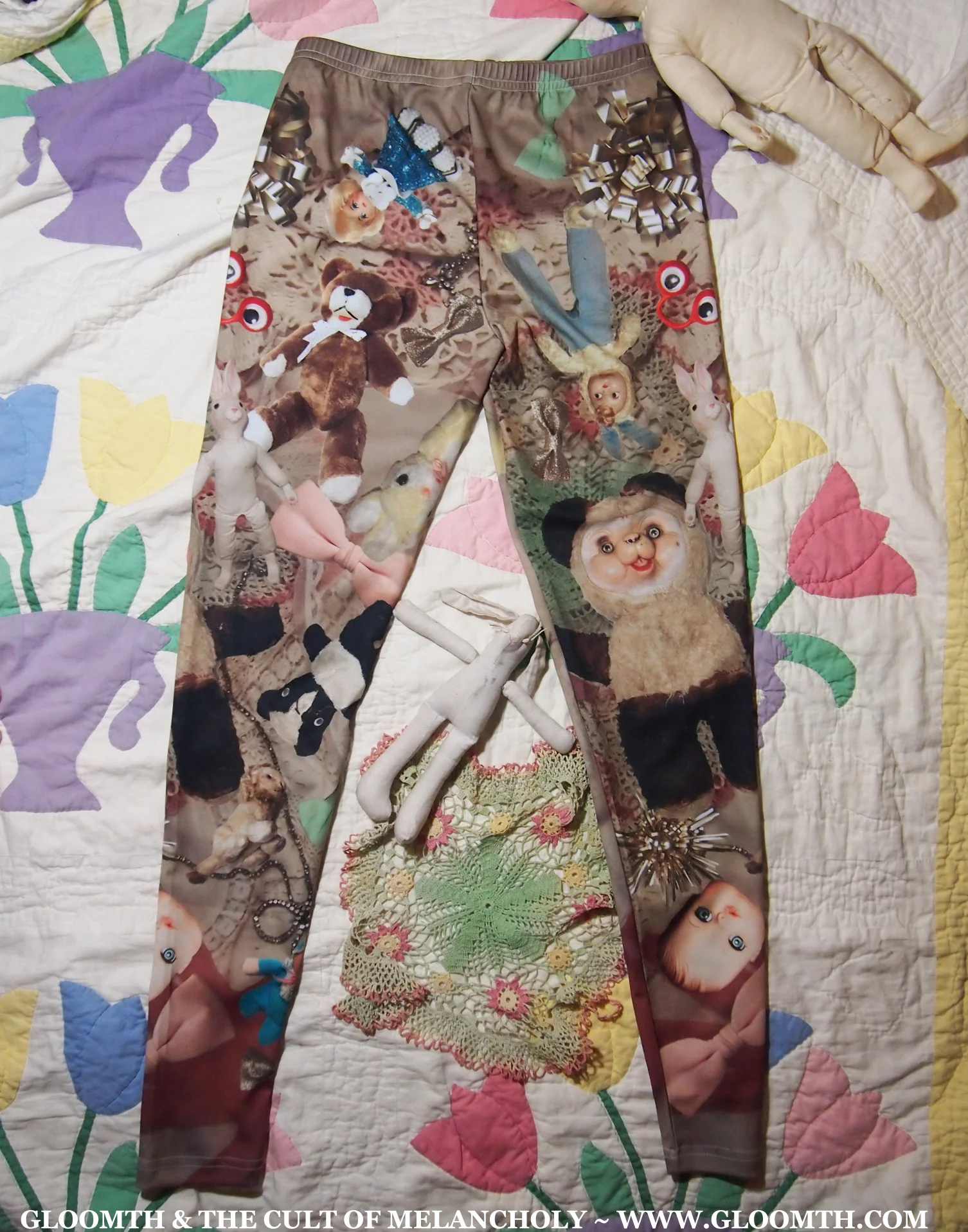 vintage toys and dolls print leggings or tights plus size