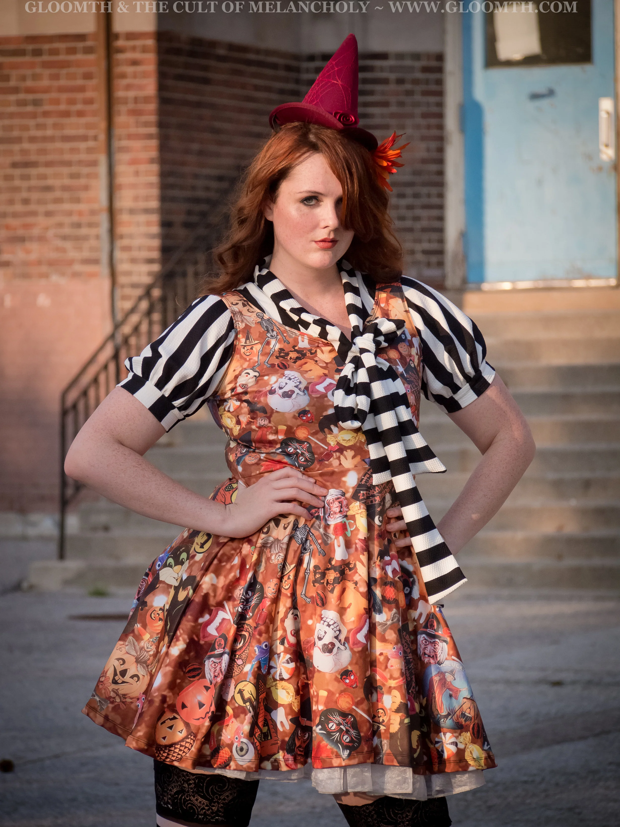 Otrain Fendi Print Stockings Vintage Inspired Halloween Vintage