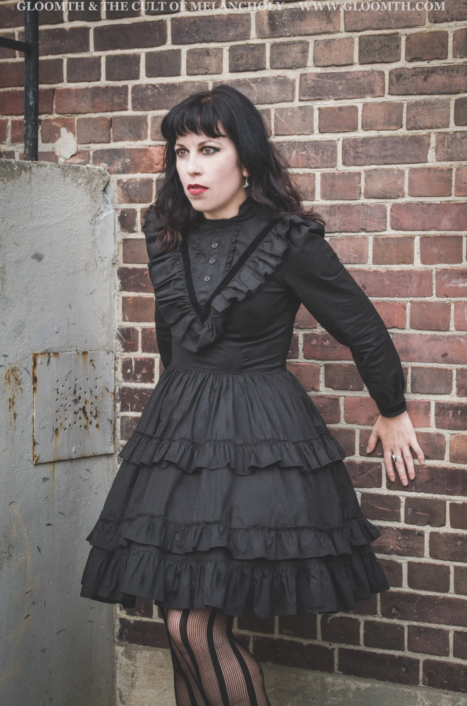 black long sleeve lace dress Ball gown Victorian dress, 4