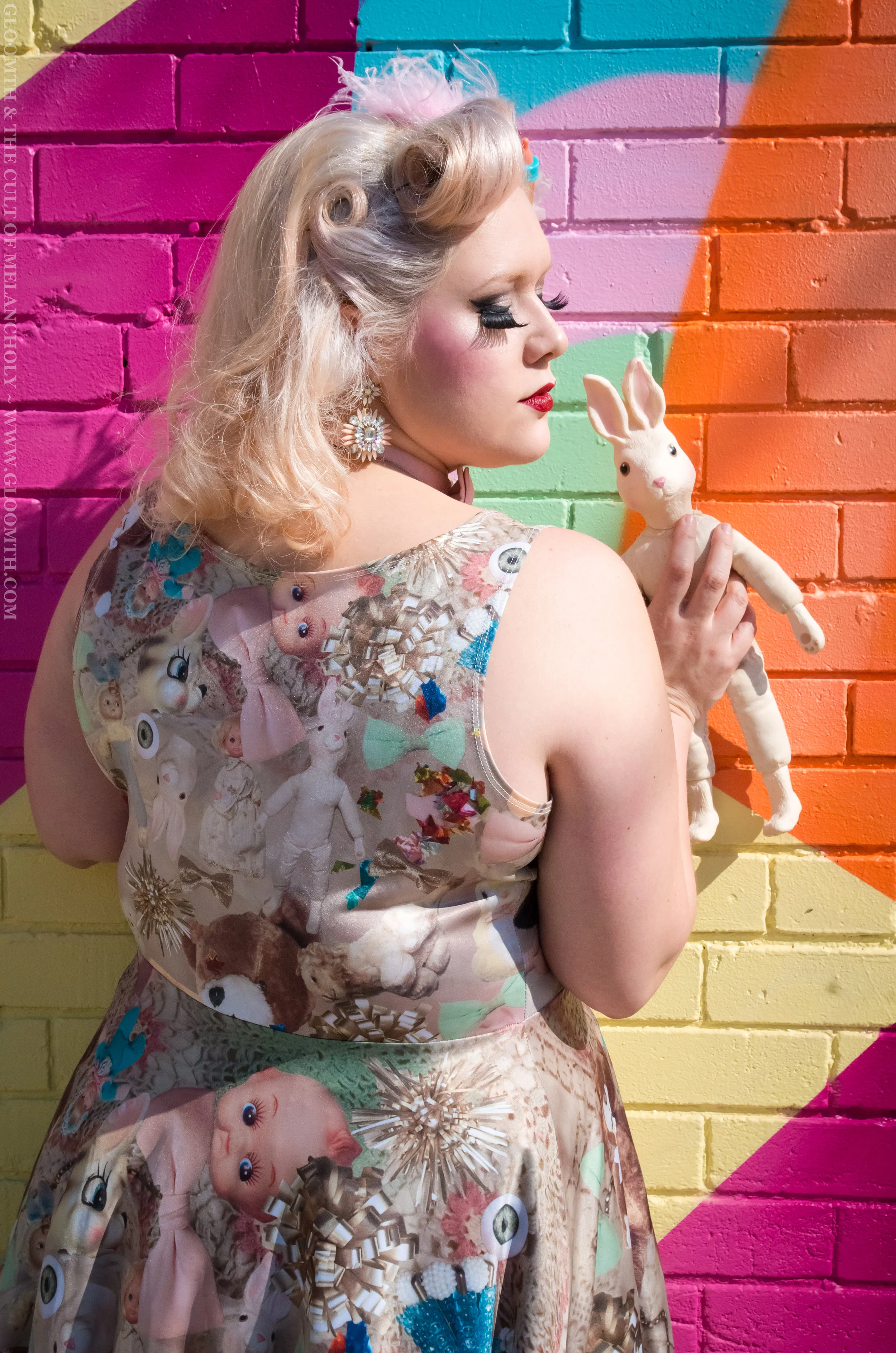 plus size vintage toy print sundress