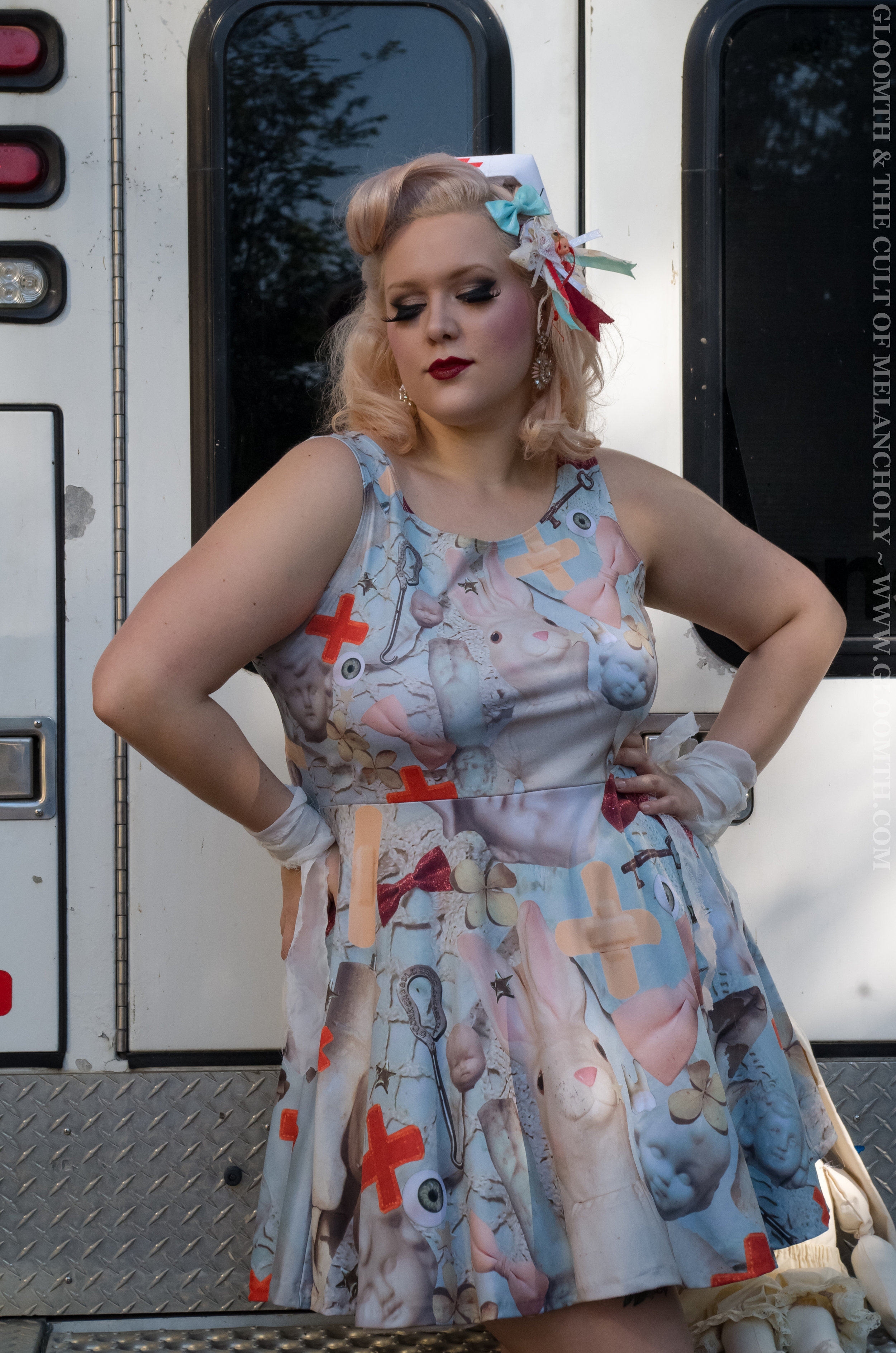 plus size medical themed nurse creepy halloween skater dress