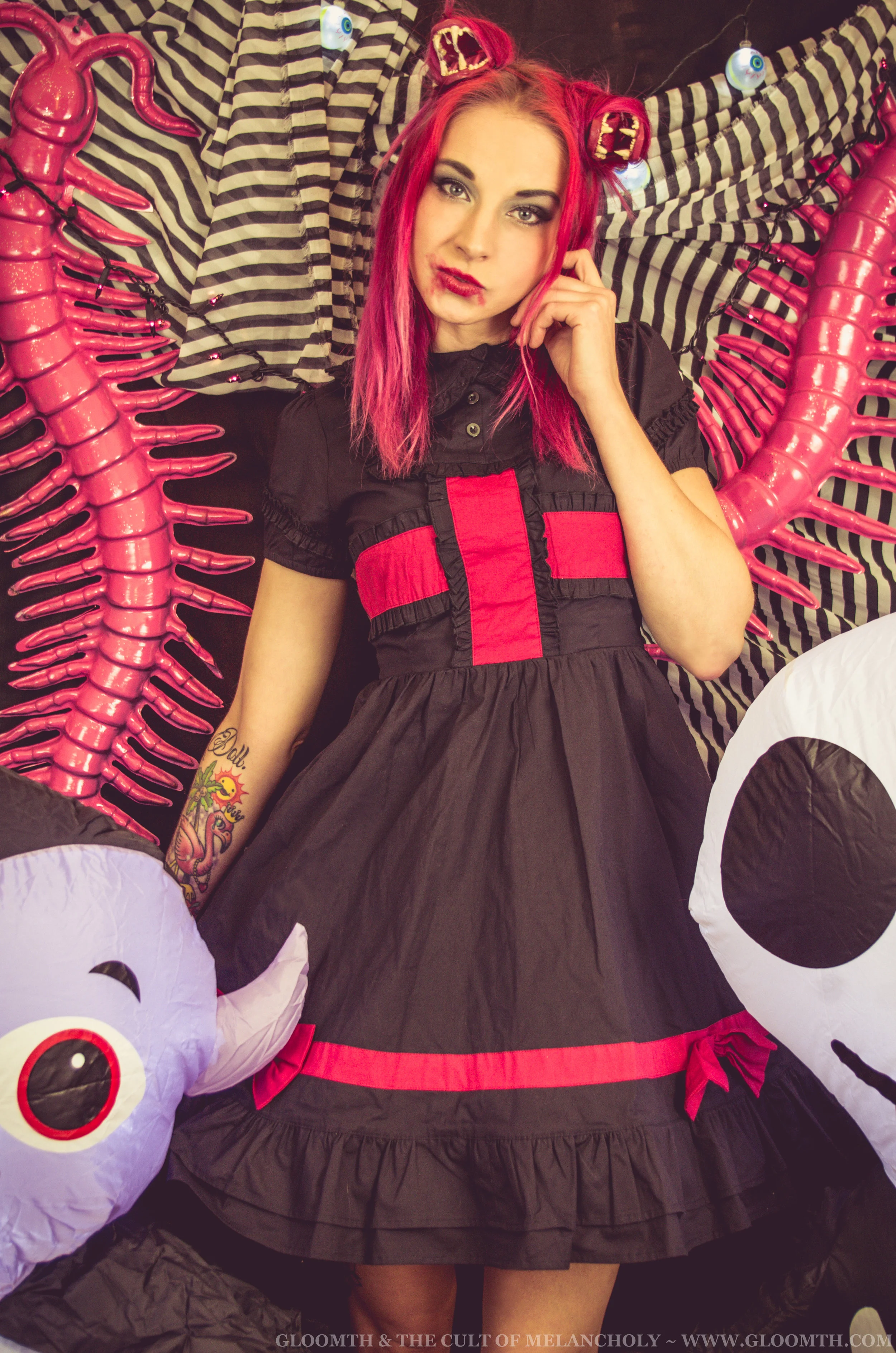 red and black goth nurse outfit halloween