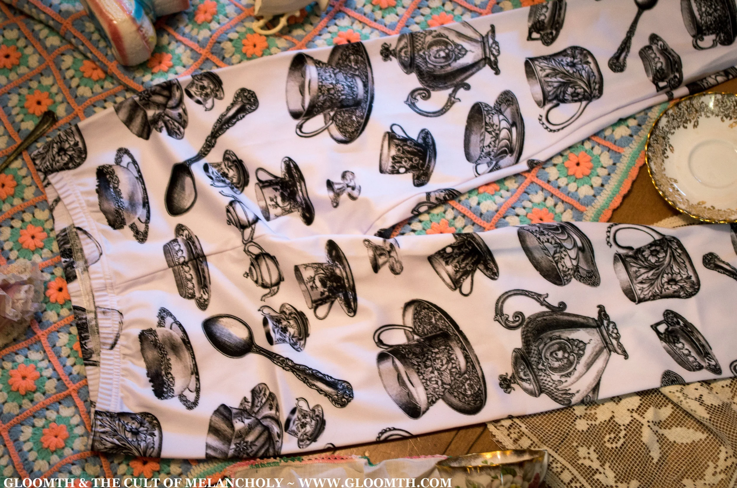 teaparty themed tights or leggings plus size