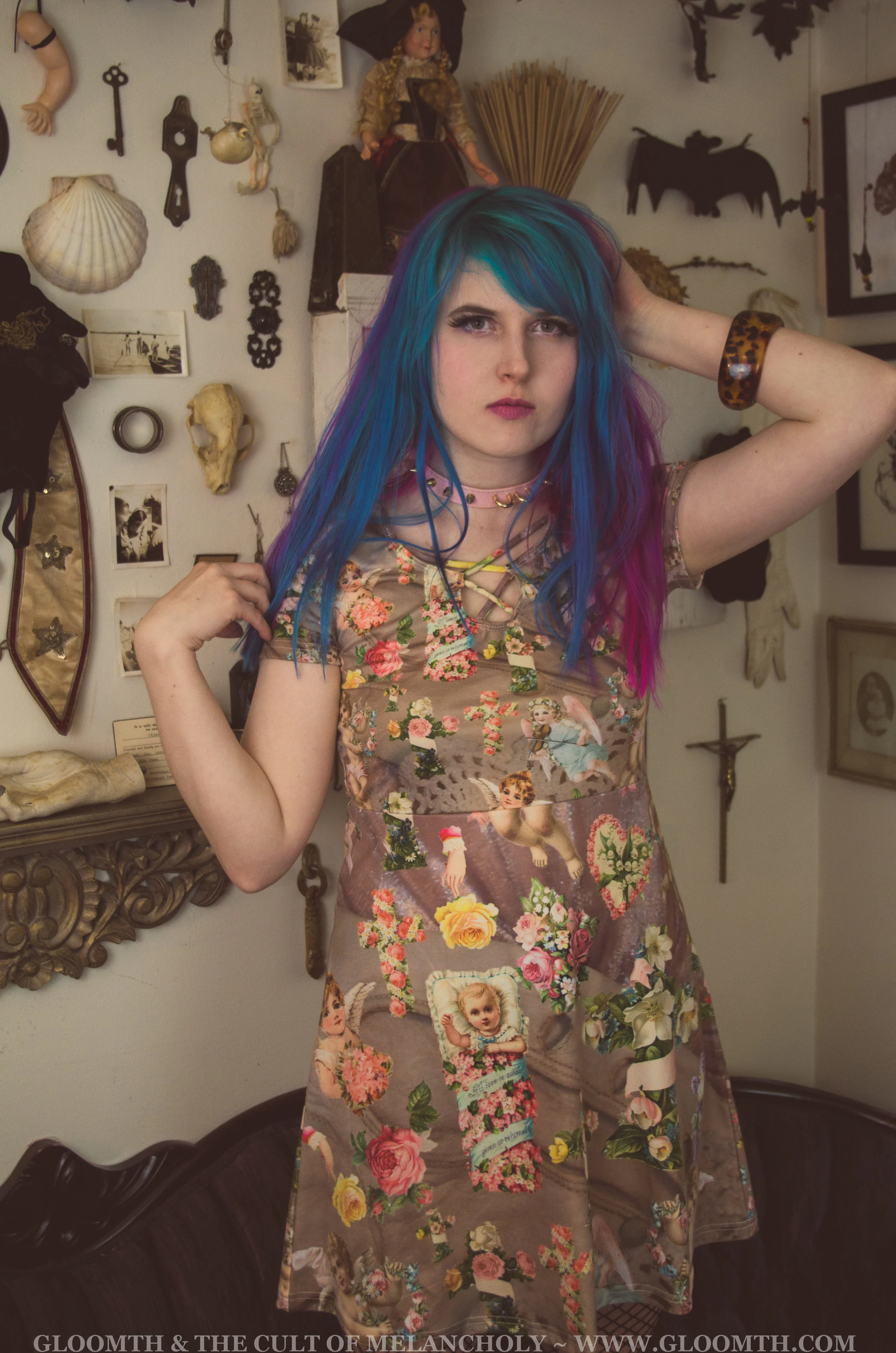 cherubs-crosses-print-grunge-dress