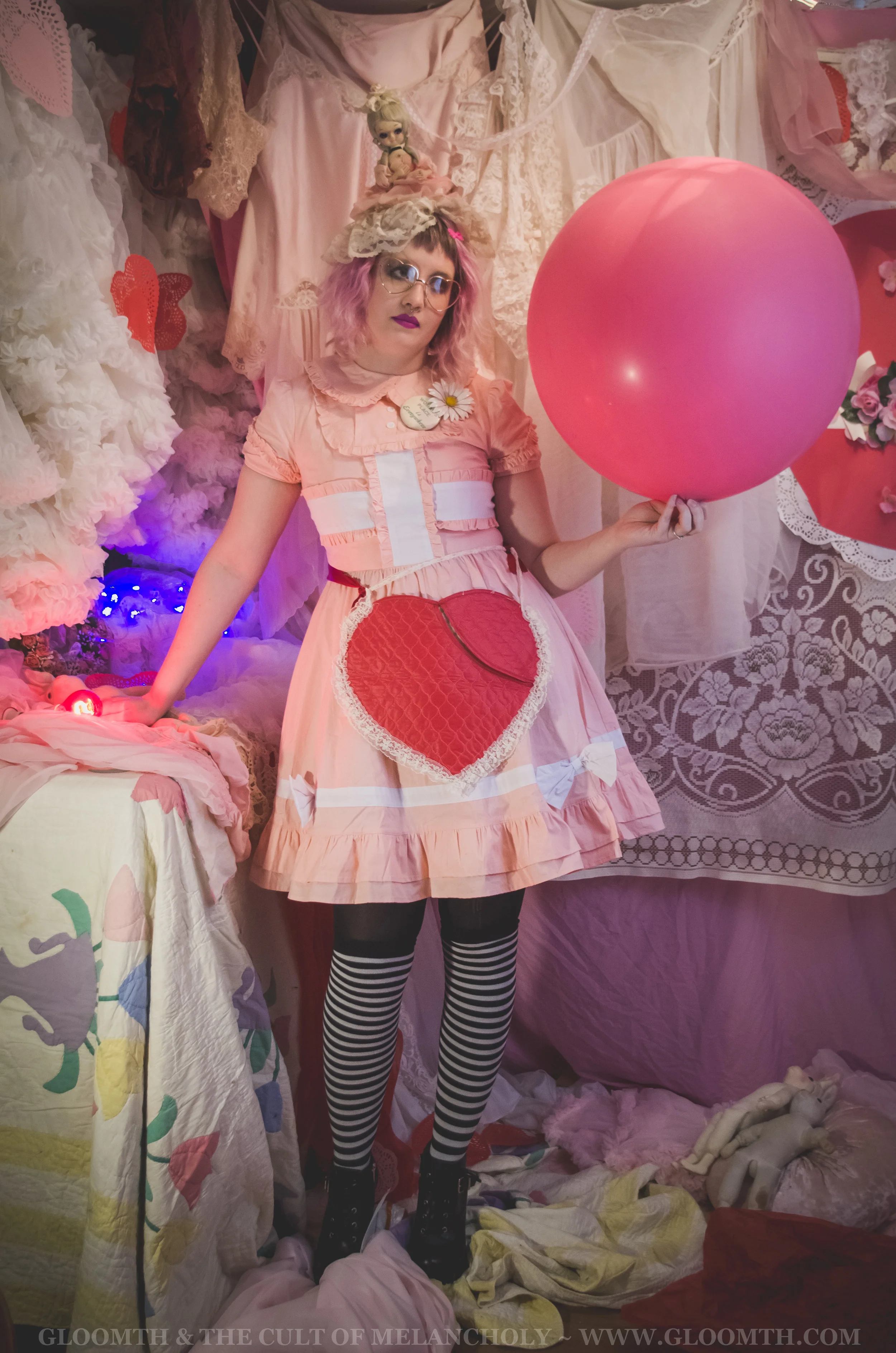 peach pink lolita harajuku nurse dress doll fashion