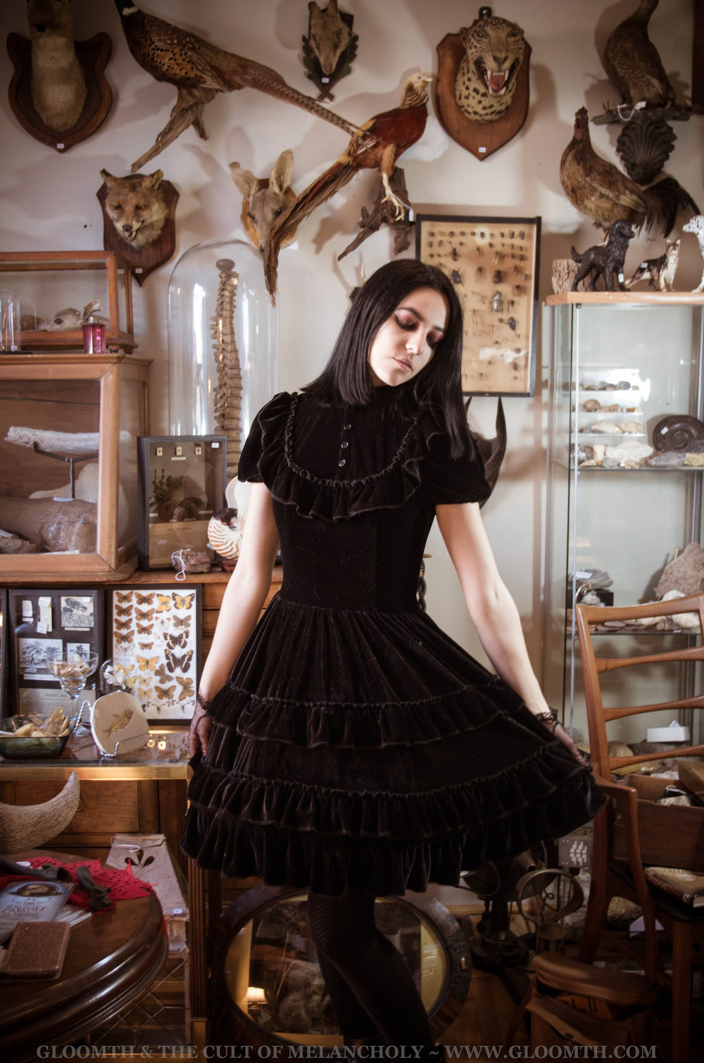 iets Geweldige eik Onderling verbinden October Black Velvet Gothic Lolita Dress — Gloomth