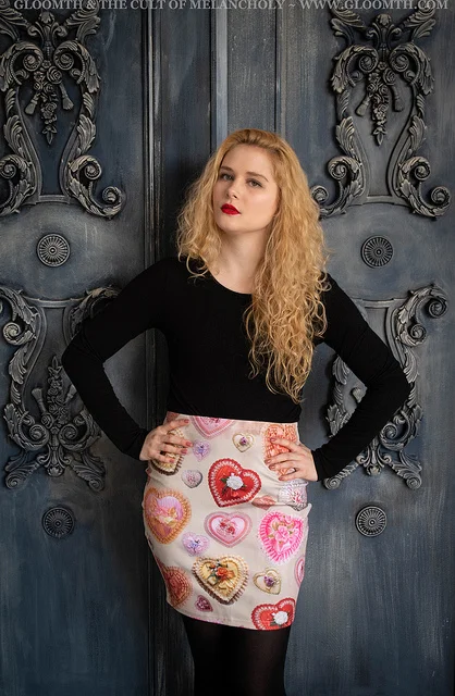 valentine print miniskirt