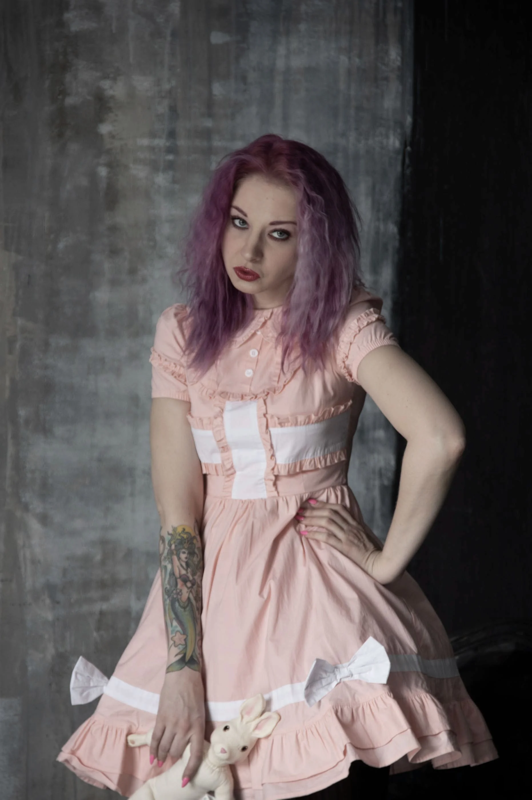 grunge model in a dolly dress