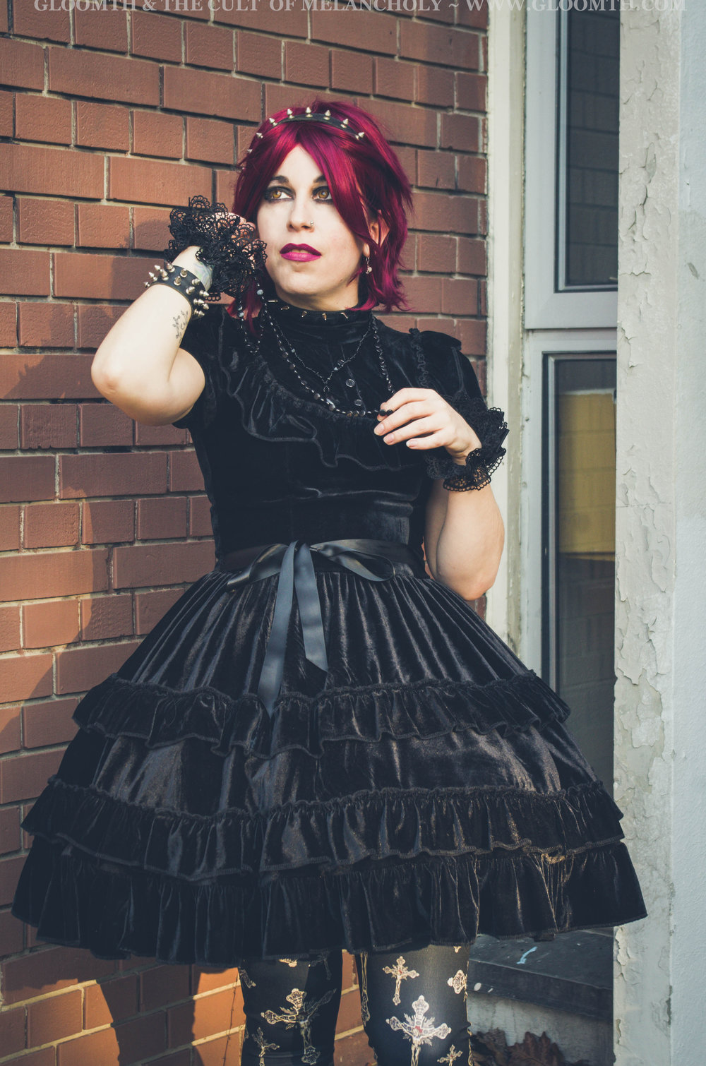 iets Geweldige eik Onderling verbinden October Black Velvet Gothic Lolita Dress — Gloomth