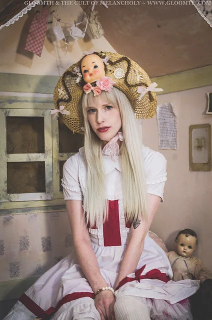 red and white nurse lolita dress