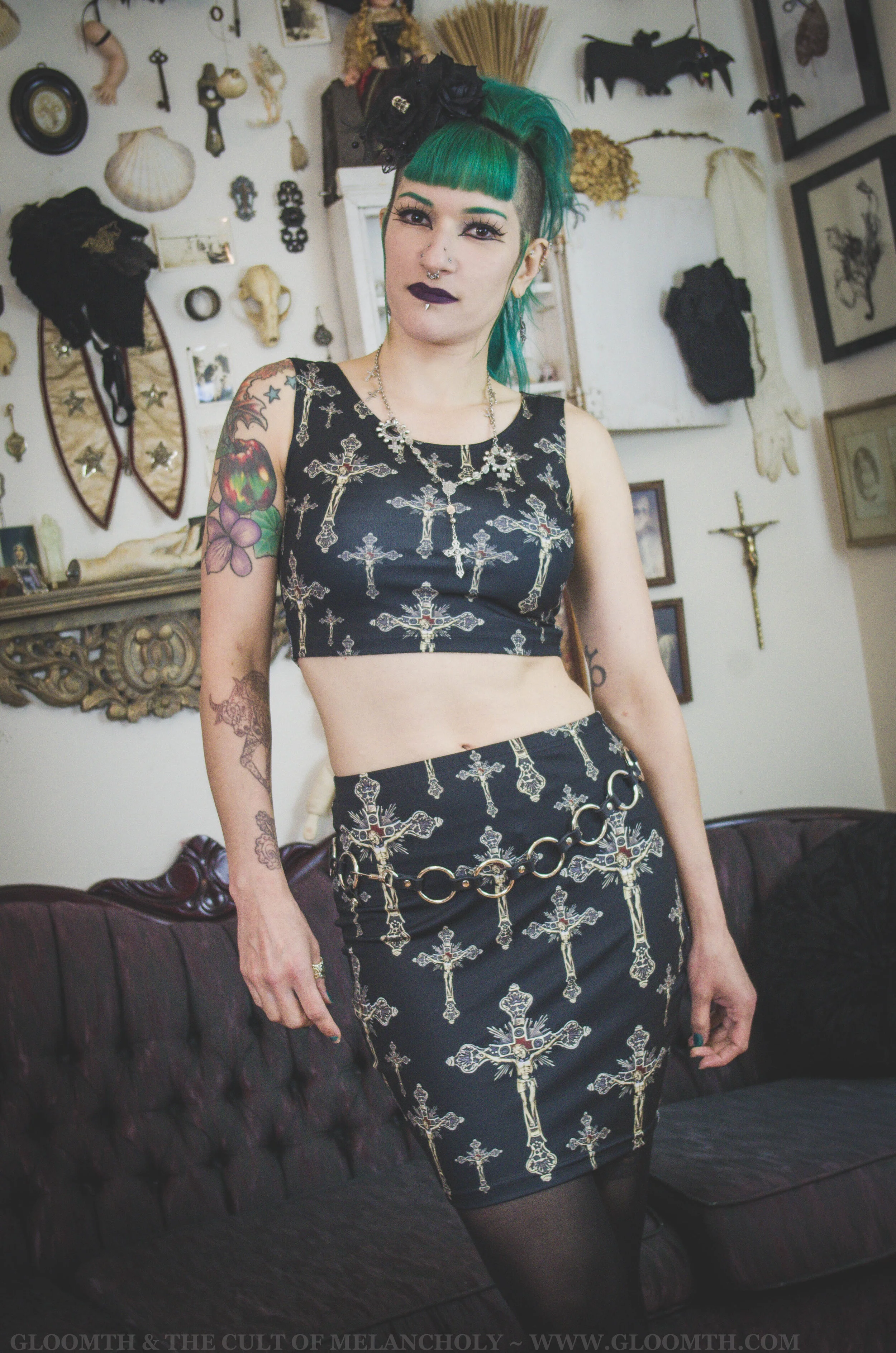 gothic crucifix miniskirt