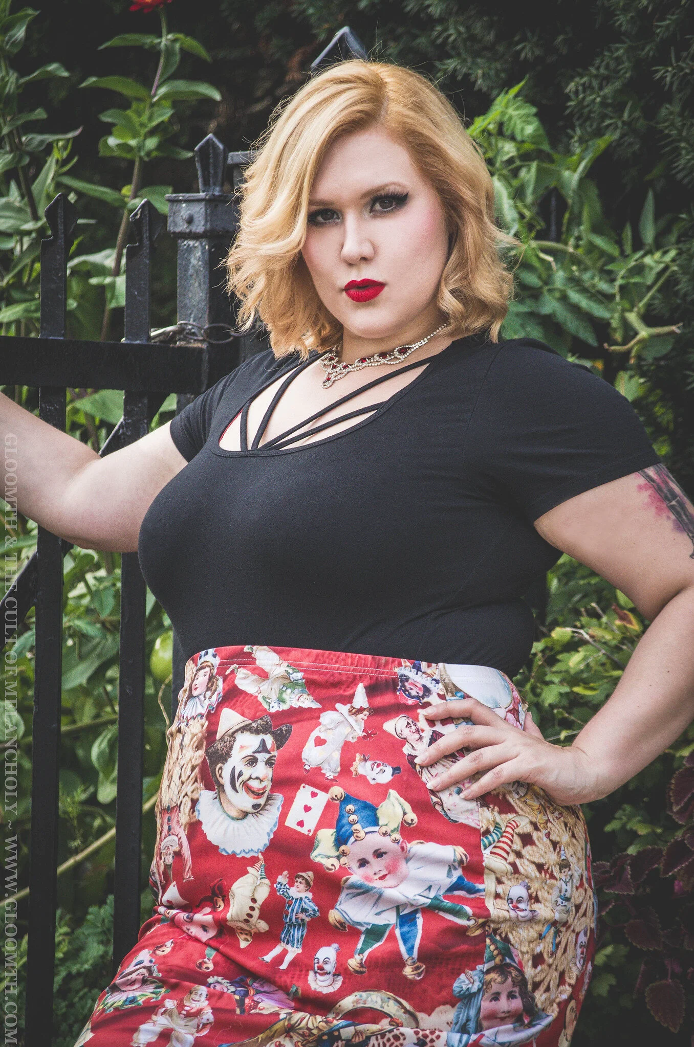 creepy clowns print skirt