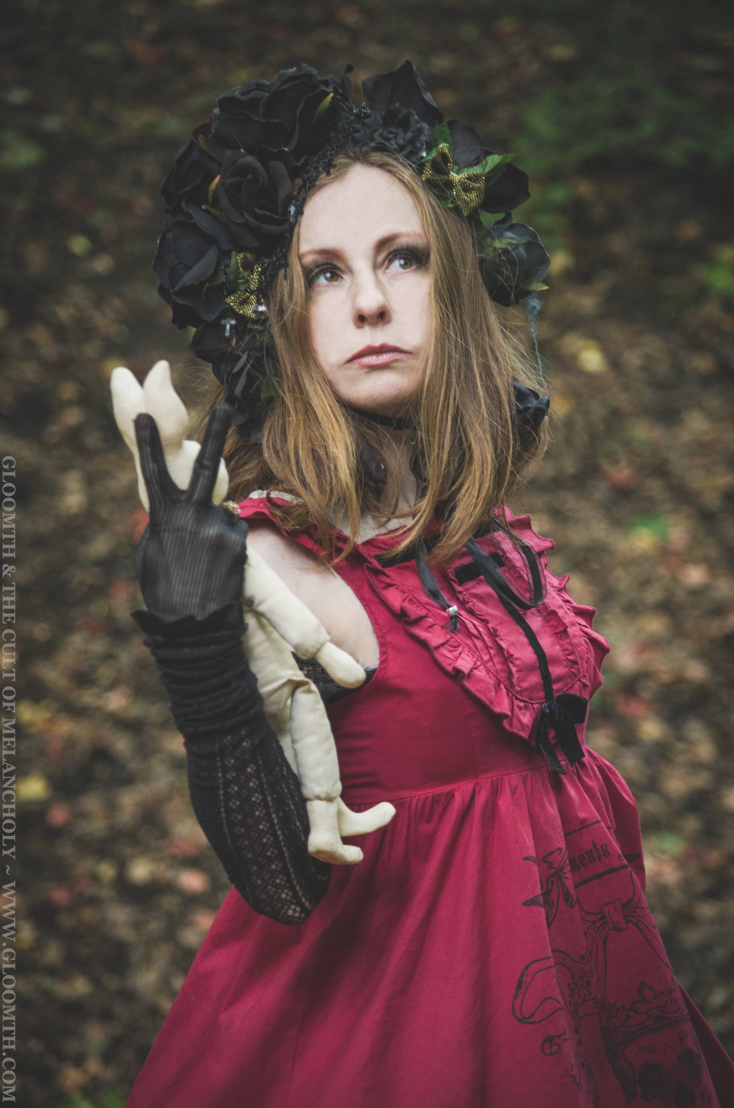 gothic lolita dress in blood red