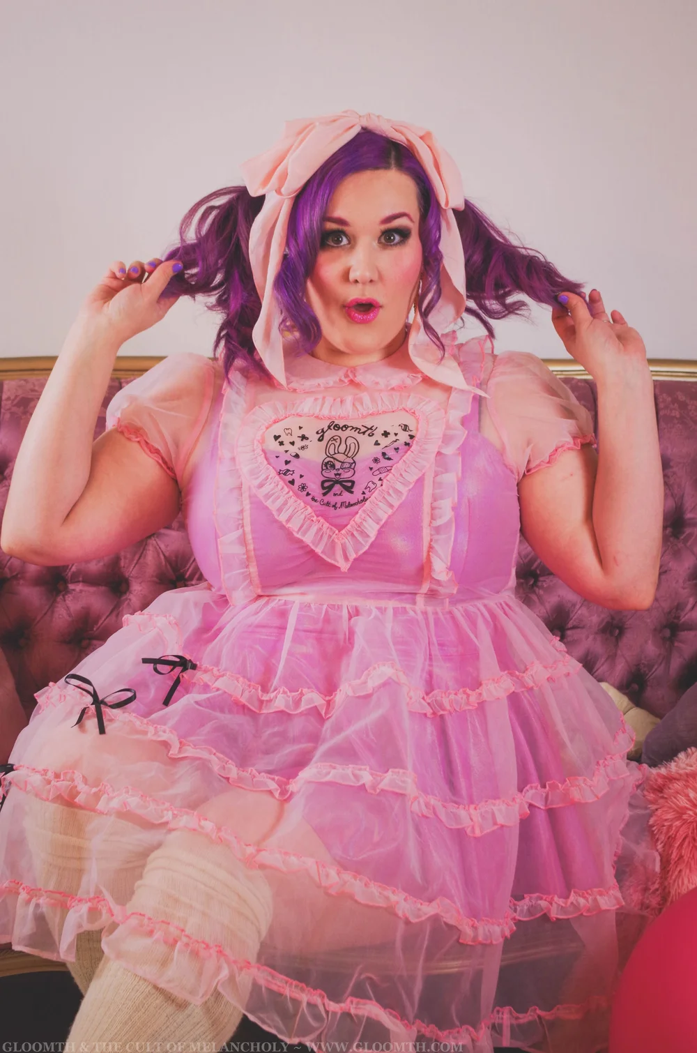 Bubblegum Pink Sheer Babydoll Dress — Gloomth