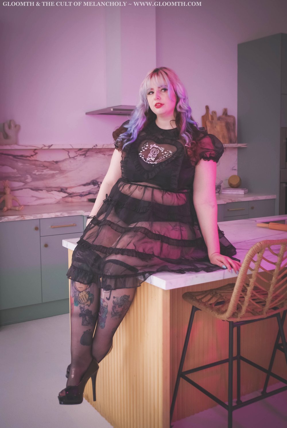 licorice sheer black babydoll lolita dress — gloomth