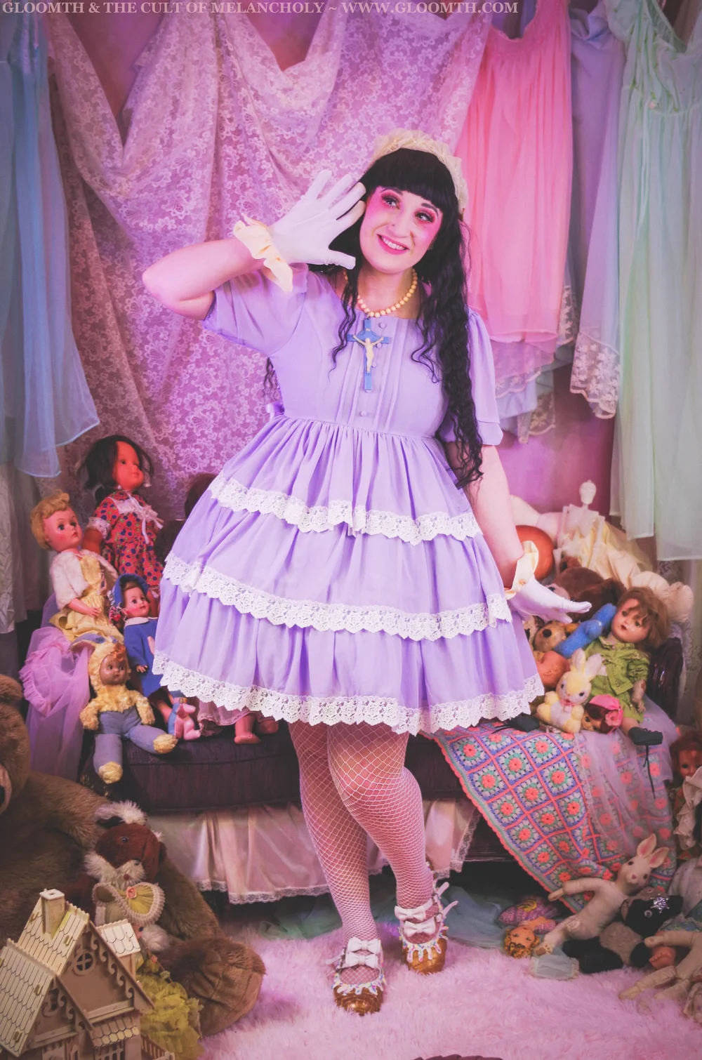 A-line Chiffon Dress With Jacket Lavender