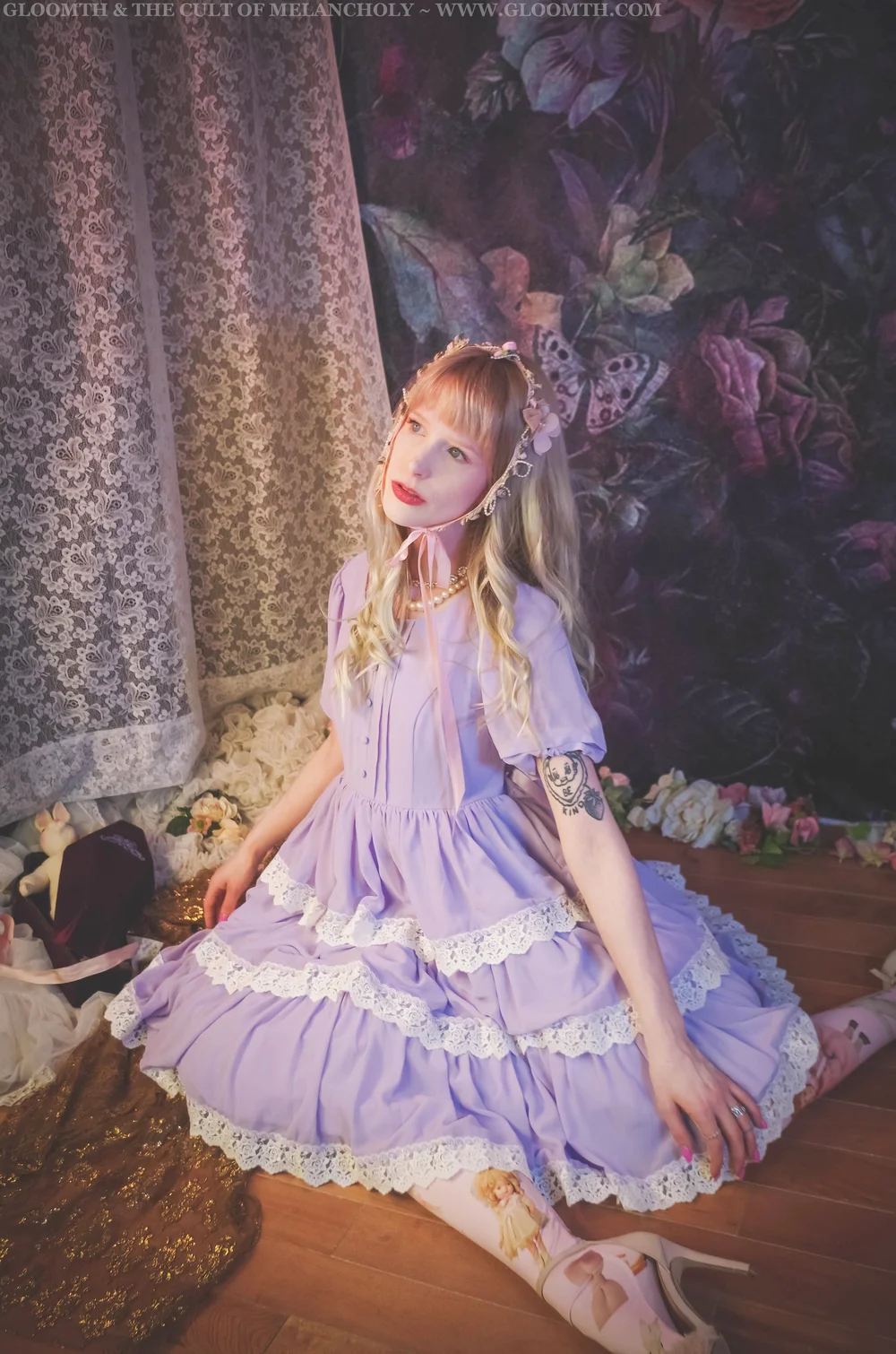 Lavender Purple Iris Chiffon Lolita Dress — Gloomth