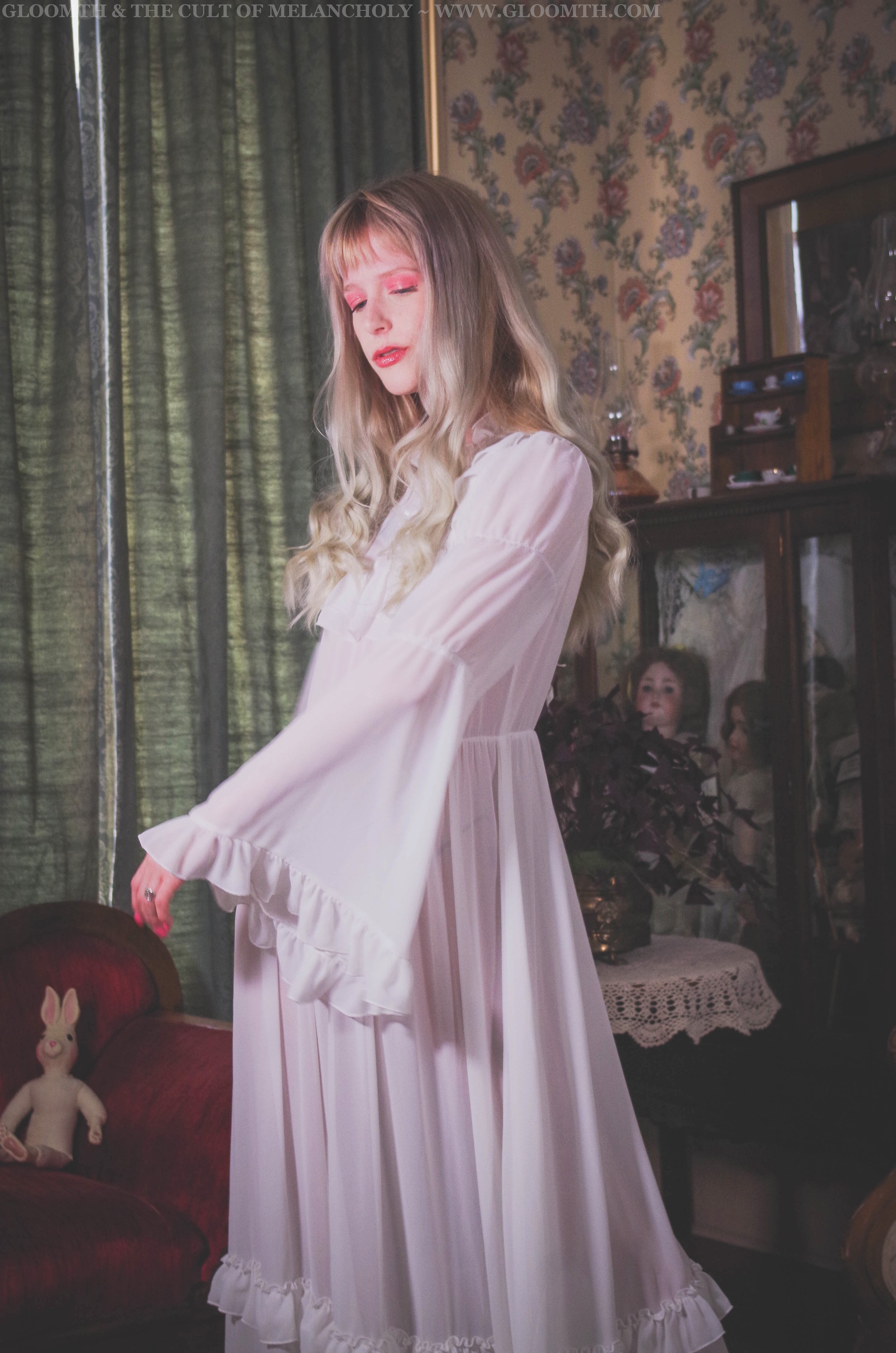 Ingrid Chiffon Victorian Nightdress — Gloomth