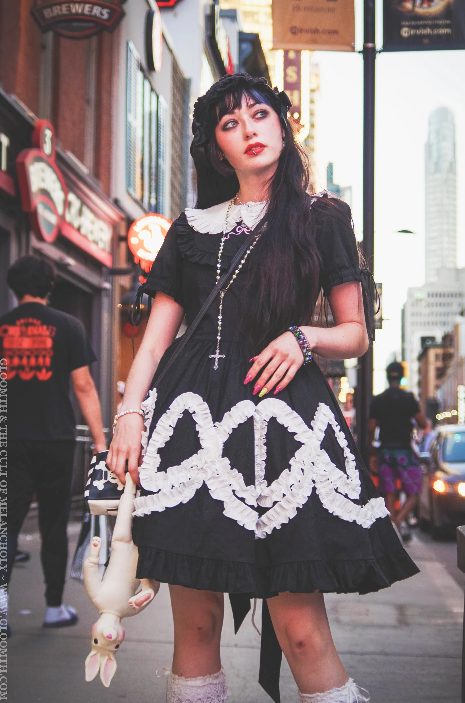 open lace back dress Women's Skull Dress – Goth N' Rock main image 1