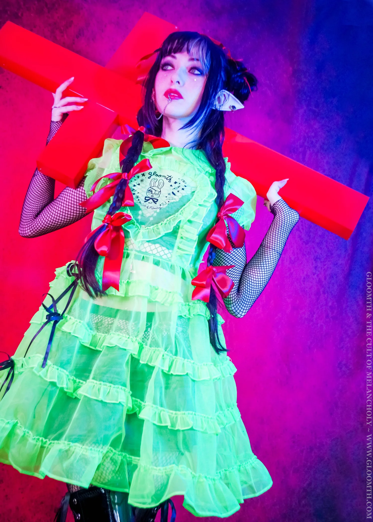 Shamrock Sheer Neon Green Babydoll Dress