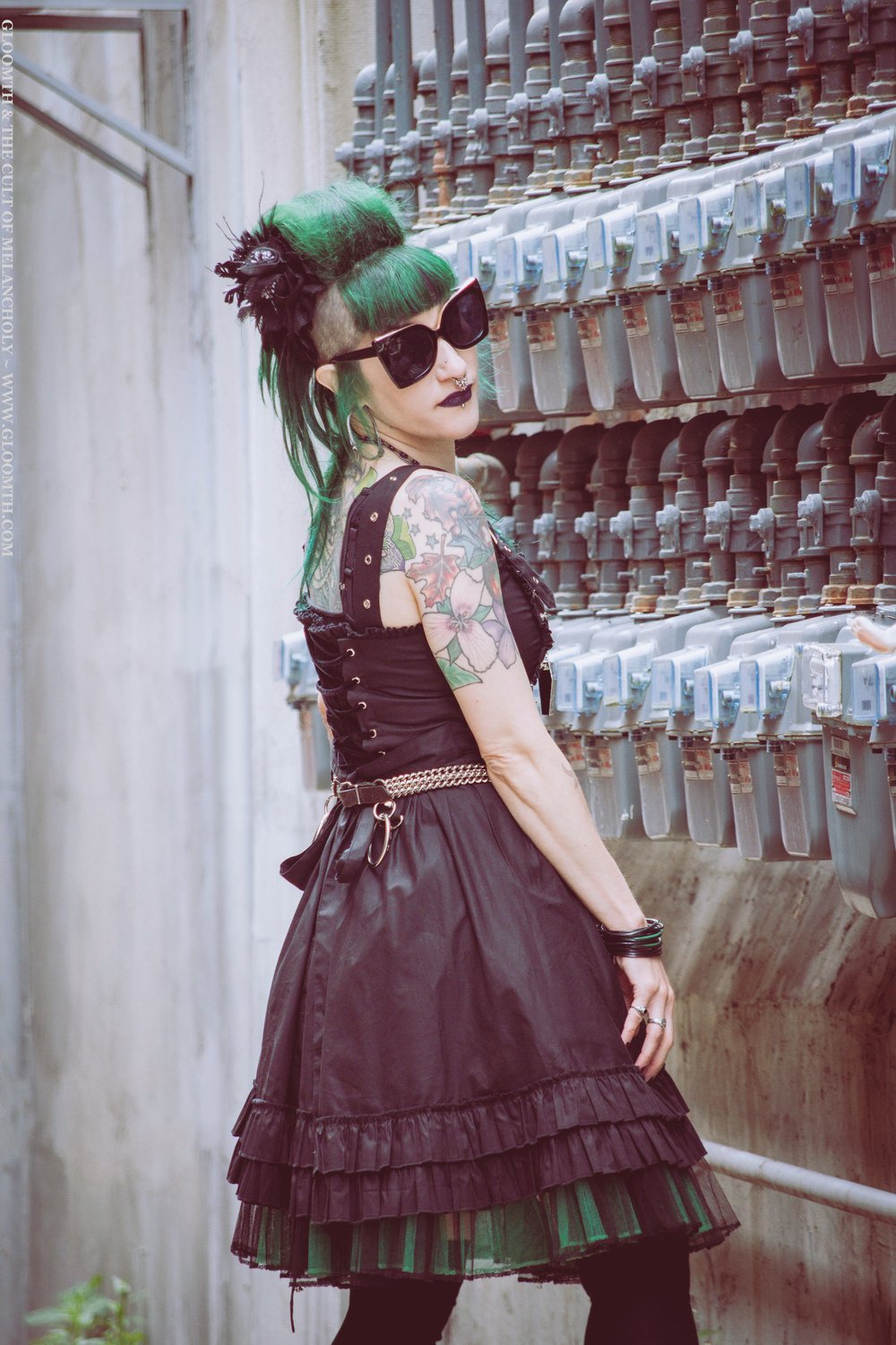 Weaponized Spiked Black Cotton Gothic JSK Dress — Gloomth
