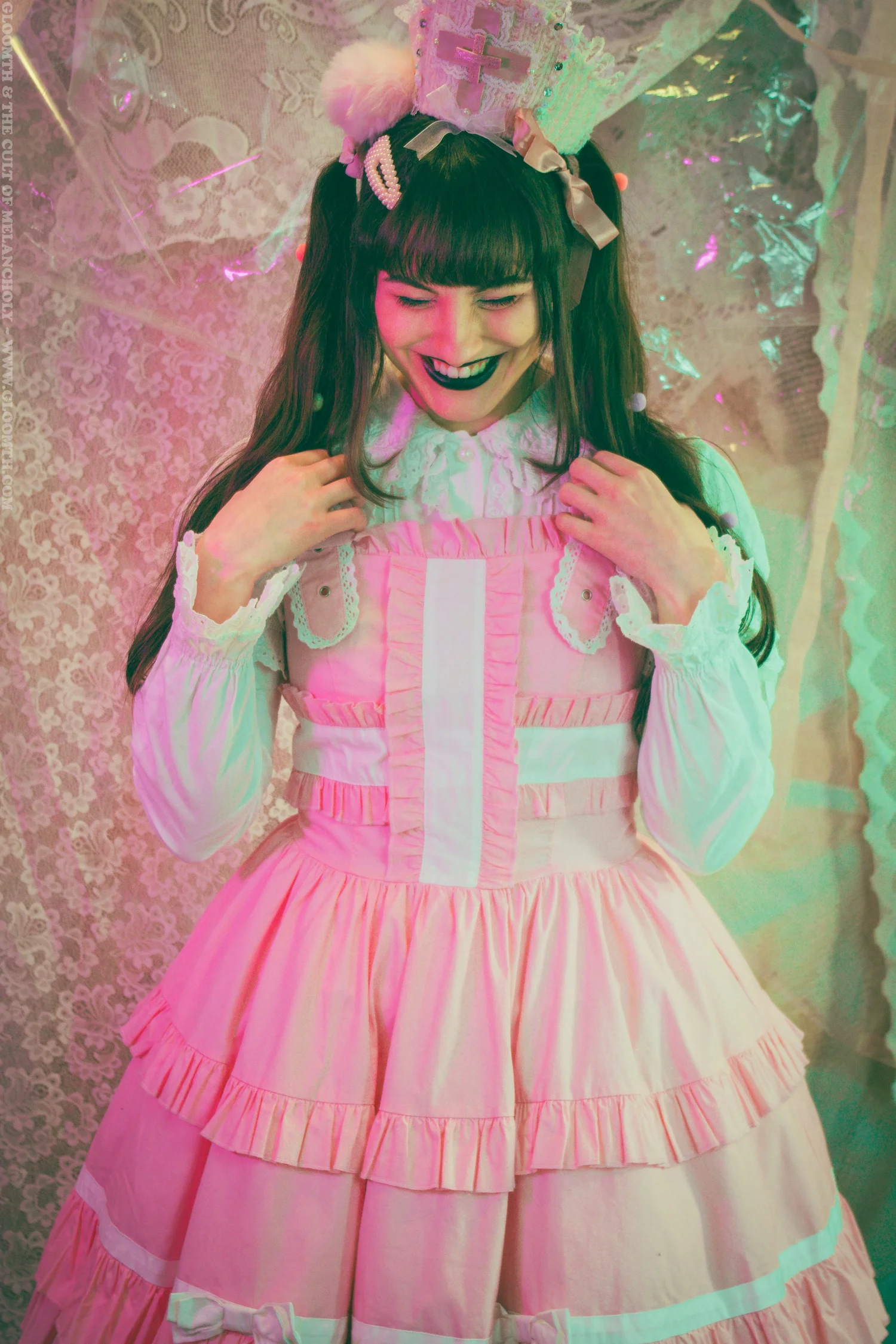 pink nurse dress Sweet Meow Nurse Kawaii Wa Lolita 4pc Set Outfit (HCT09)