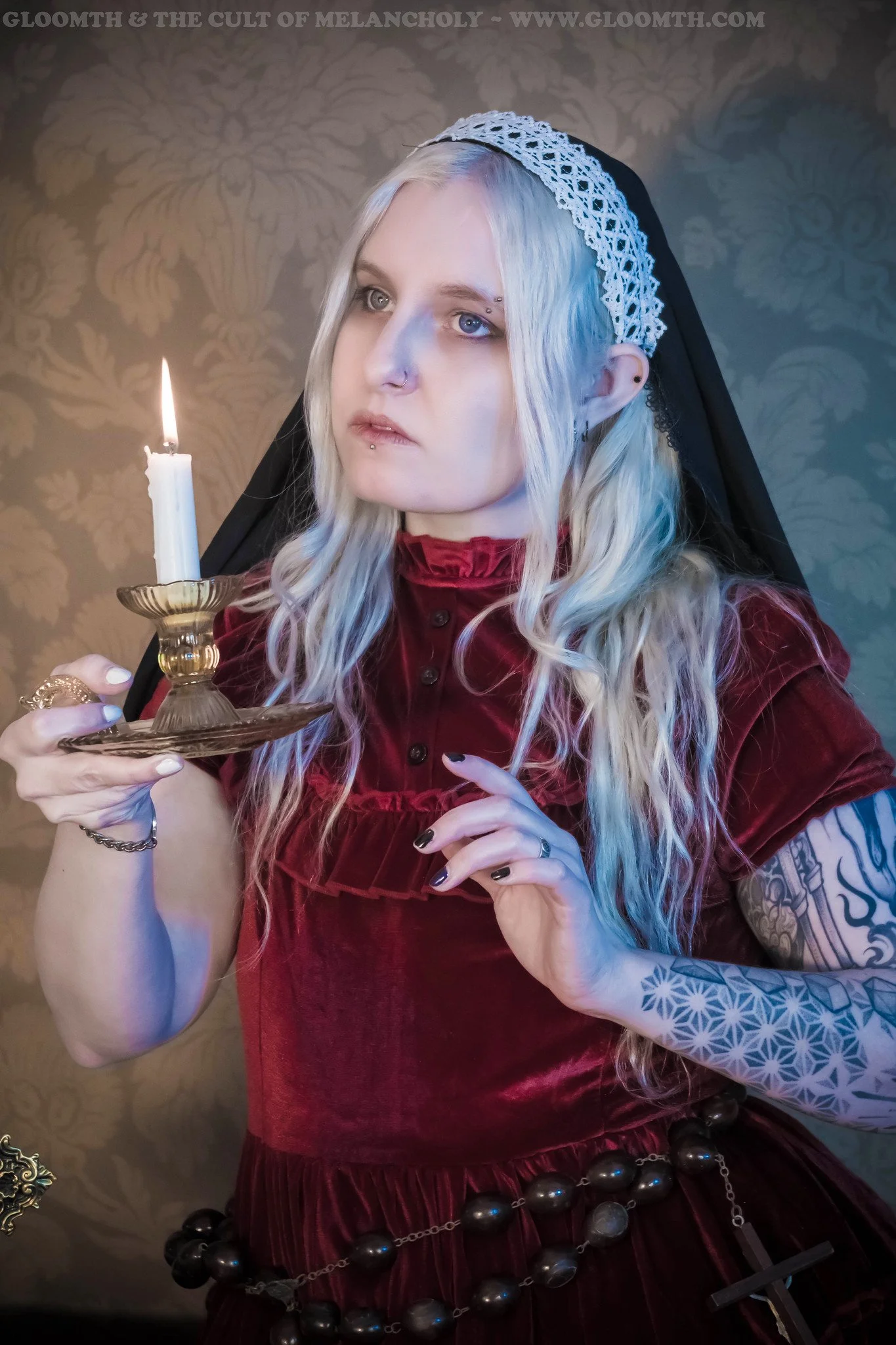 gothic nun with candle