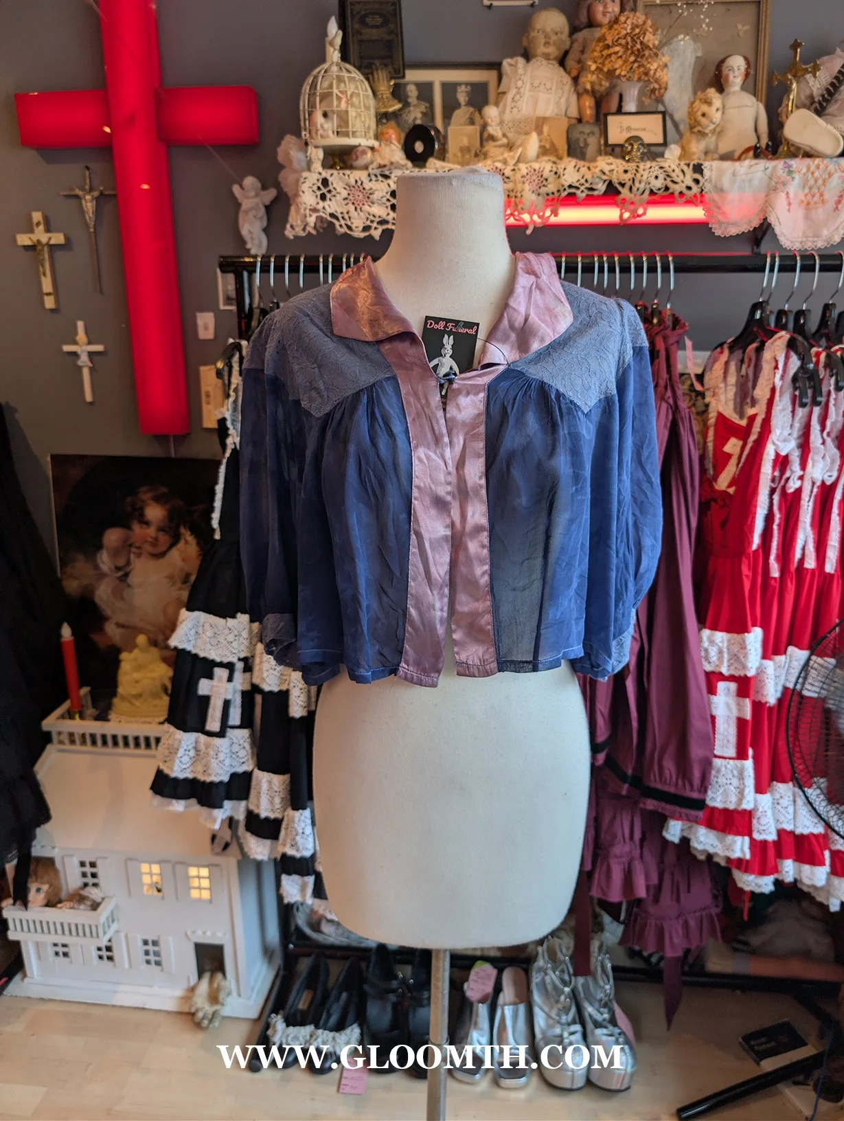 Hand Dyed Vintage Bed Jacket Size Medium