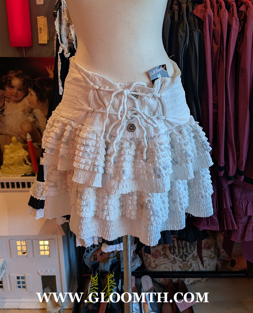 Ivory Lace Skirt with Ties Size M/L