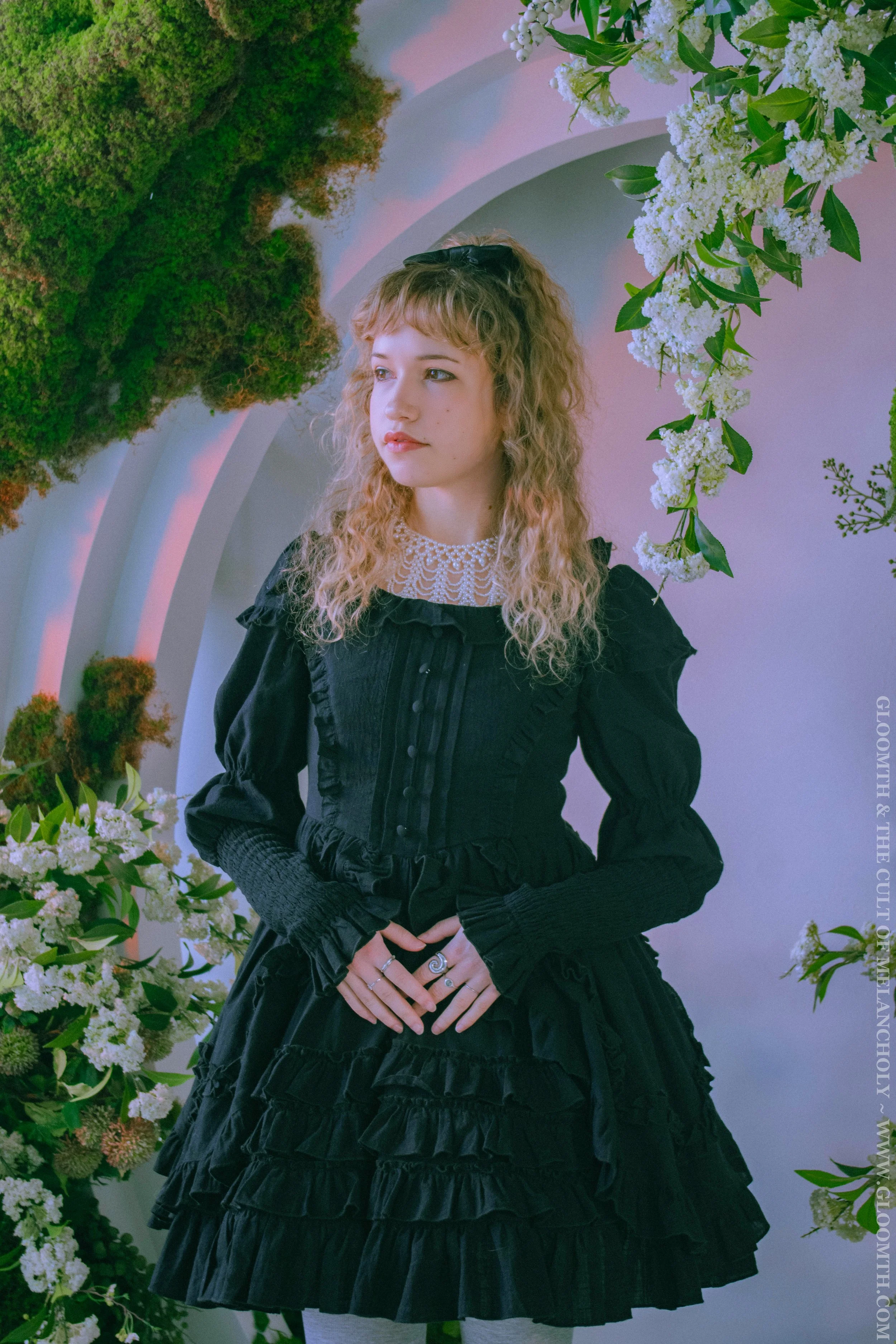 "Grave" Cotton Gauze Gothic Dress