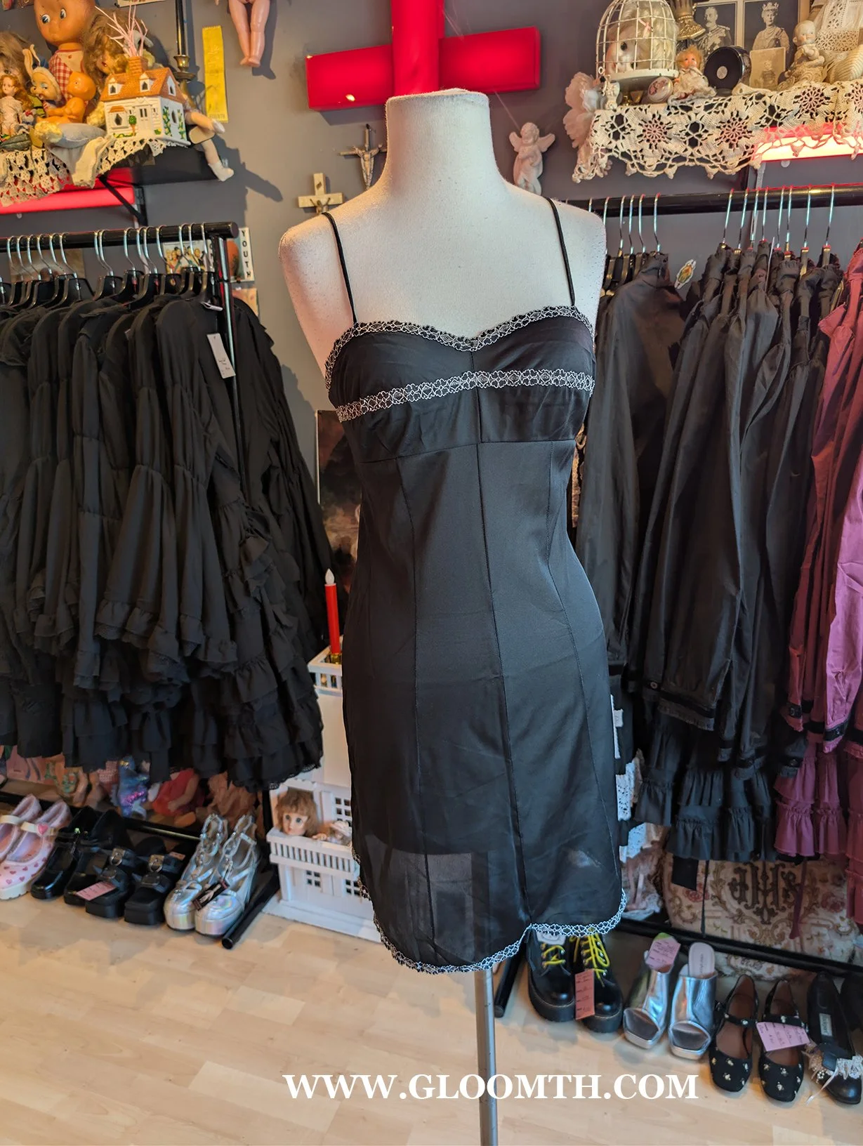 Vintage Black Slip Dress Size Small