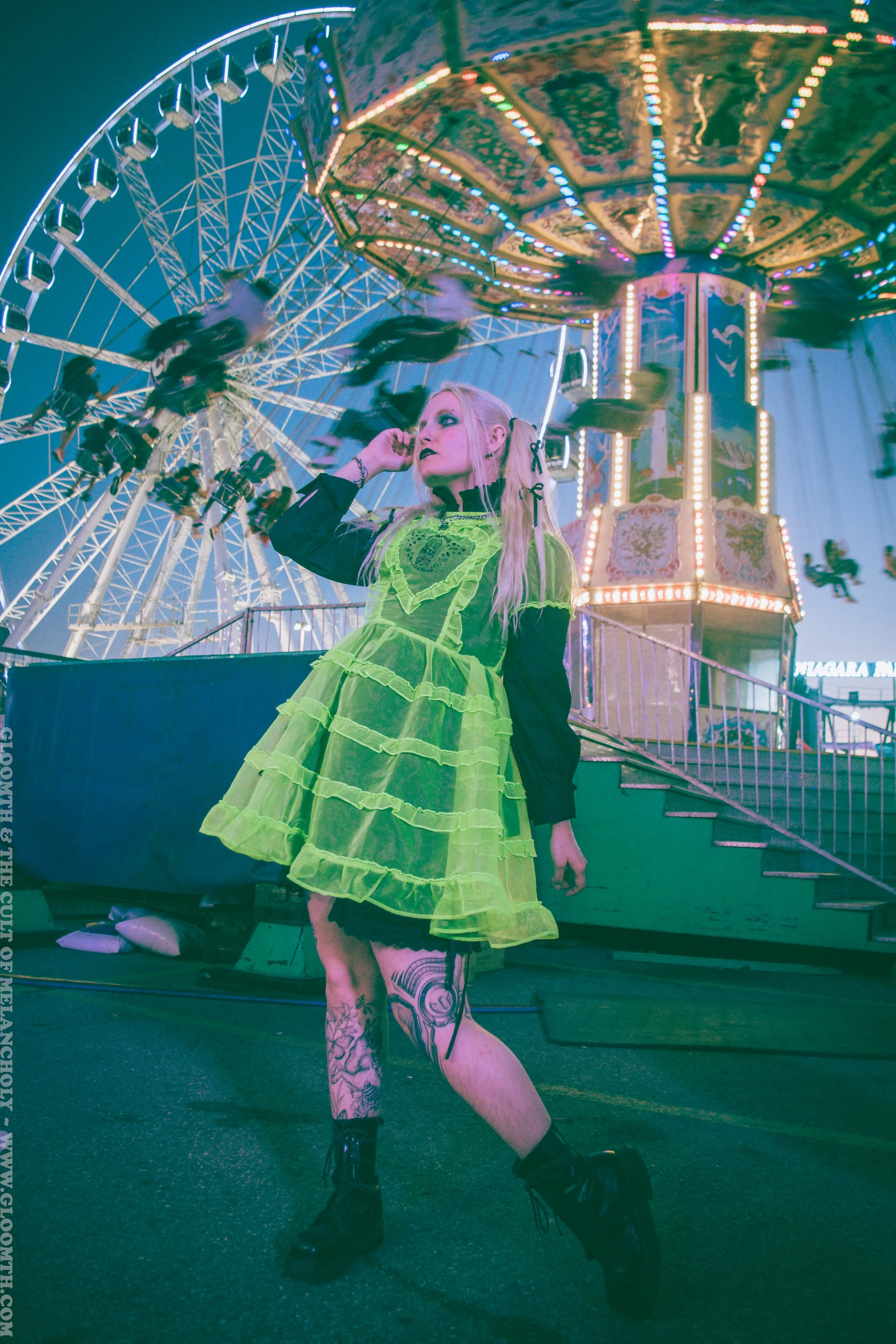 neon green sheer dress Shamrock — Gloomth Pattern_Leopard