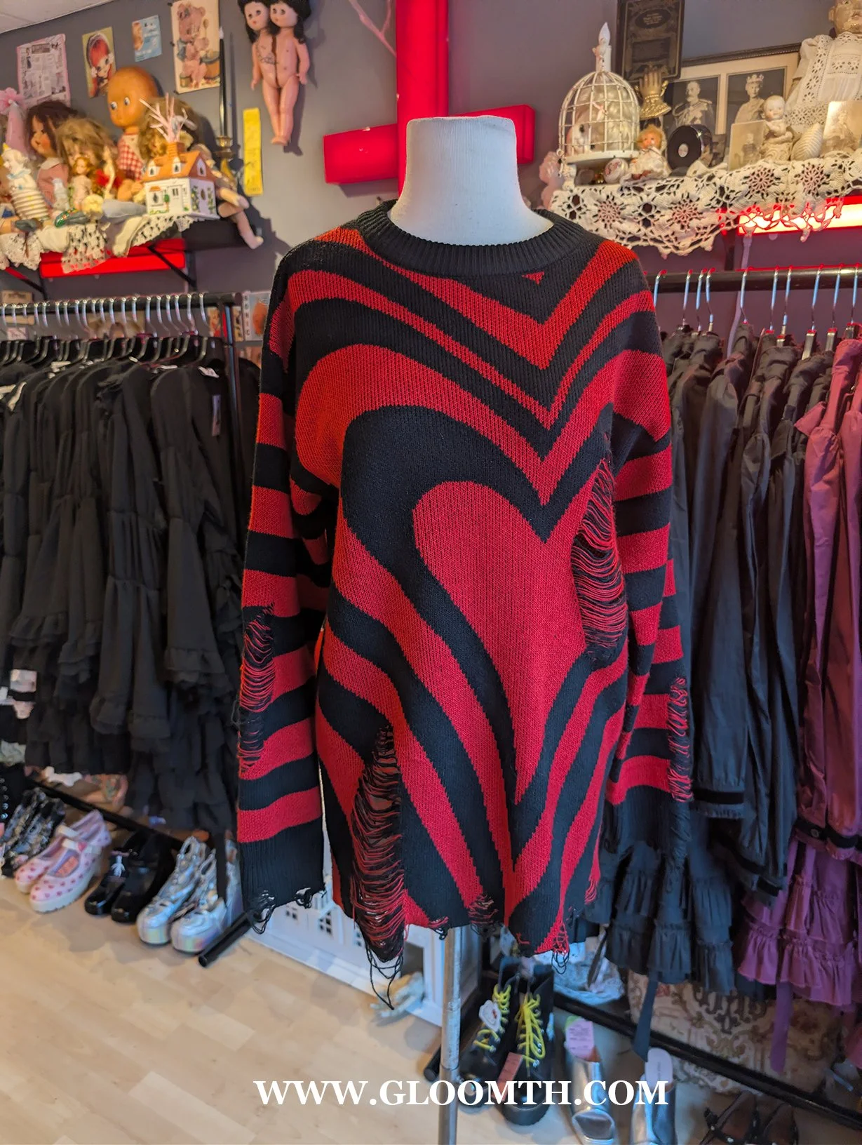KillStar Red and Black Punk Libi Sweater Size S-L