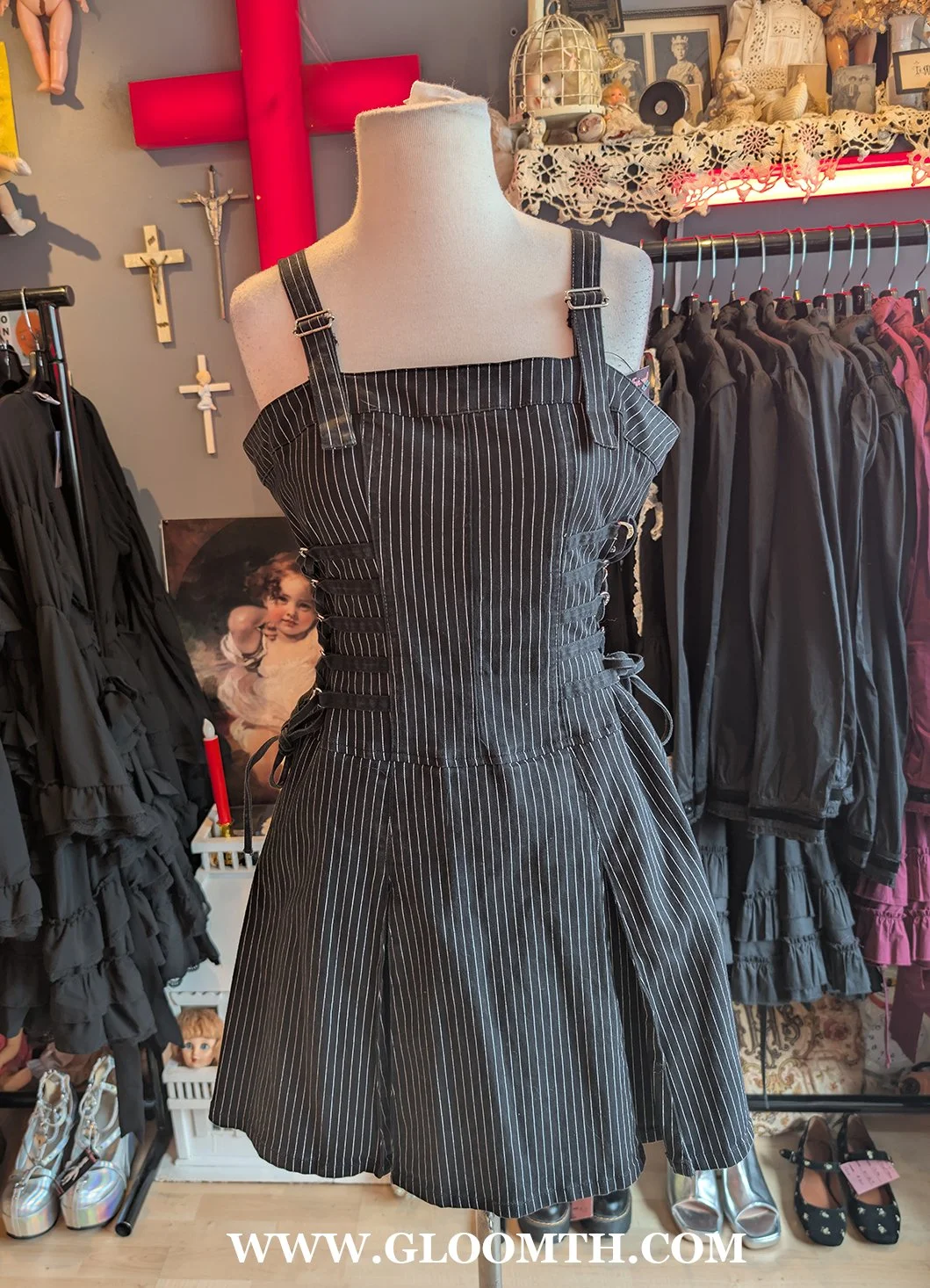 Tripp NYC Pinstripe Corset Dress Size Large