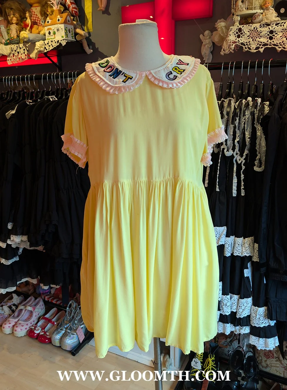 Clown Cat Yellow Smock Dress Size Large