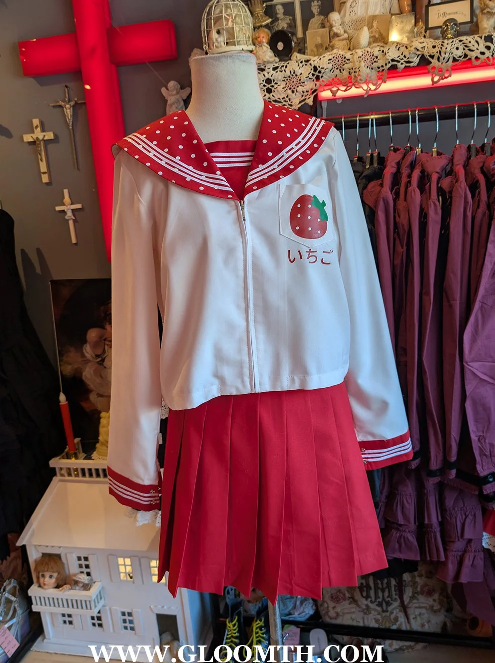 Strawberry Sailor School Uniform One-Size