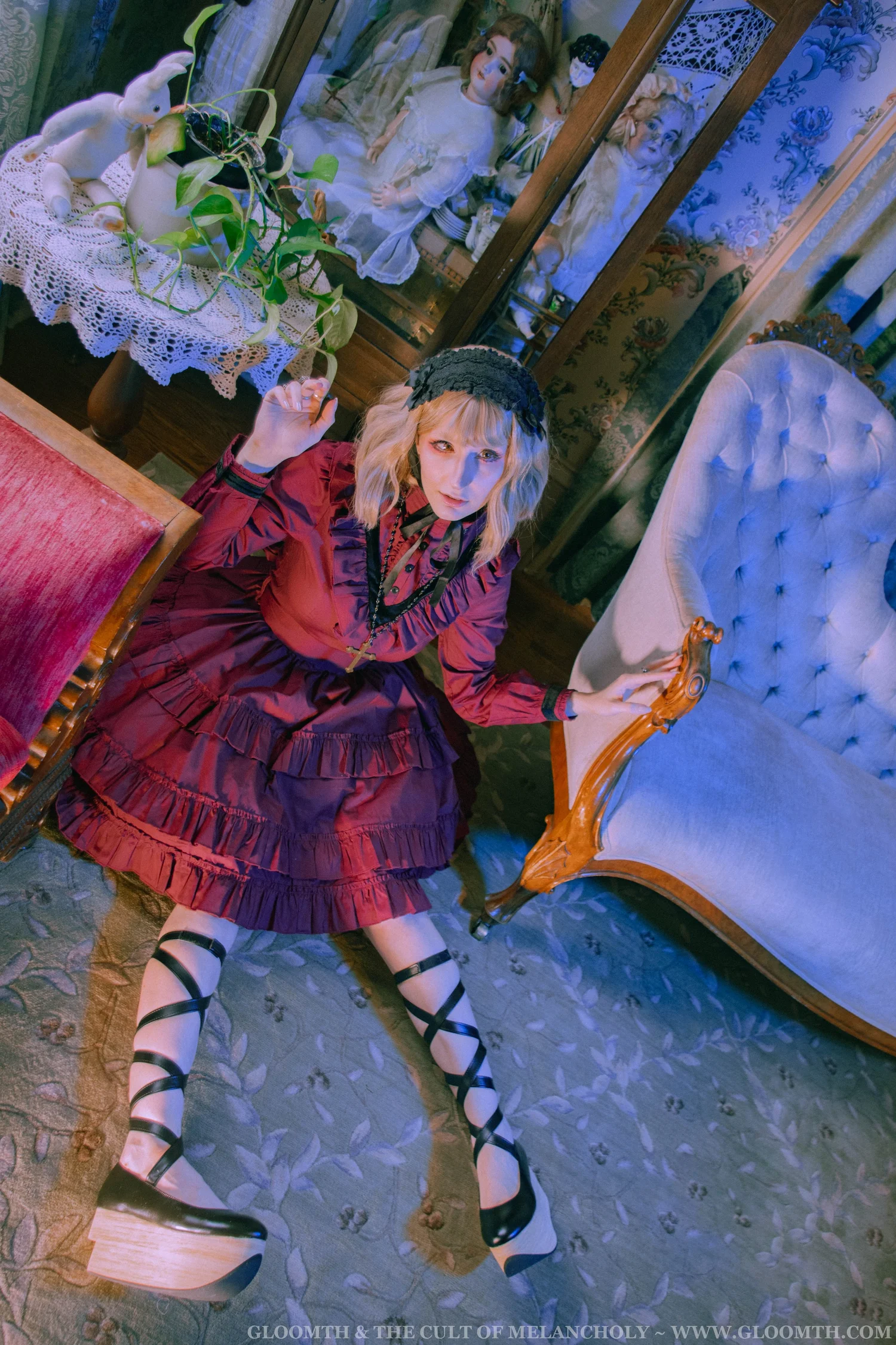 Wine Red Victorian Dress  Gloomth