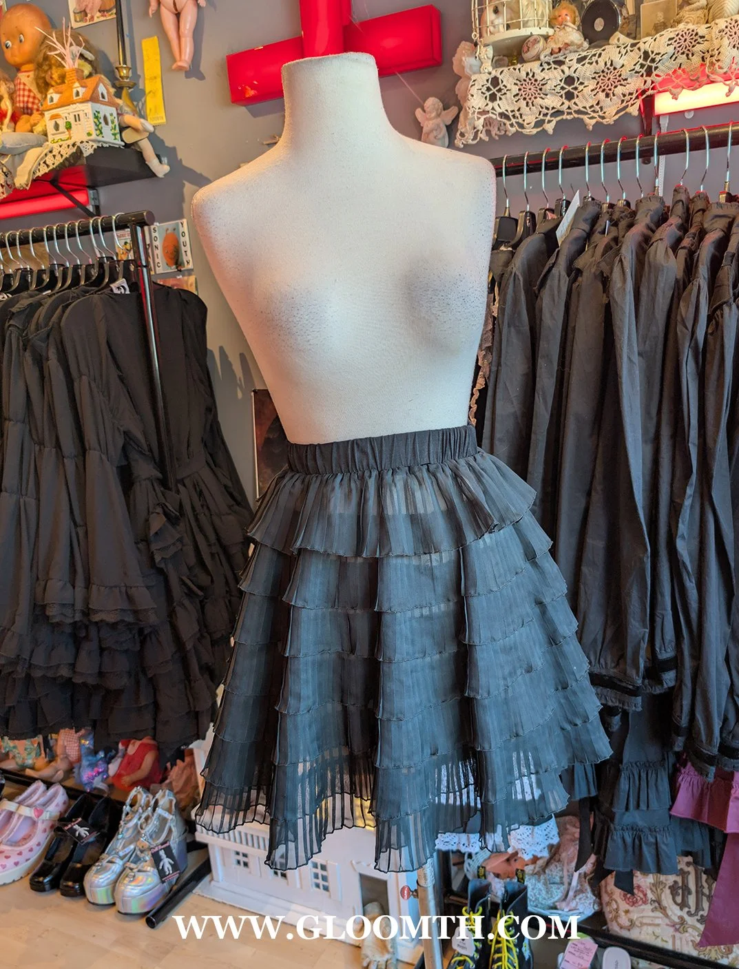 Sheer Ruffled Gothic Skirt Size S-L